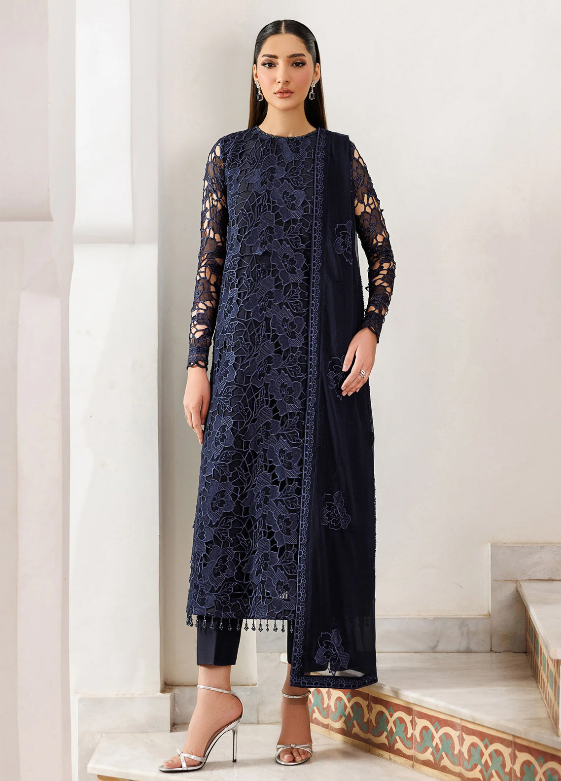 Nourah By Zarif Embroidered Chiffon 3 Piece Unstitched Suit ZF26N D-02 SARAYA