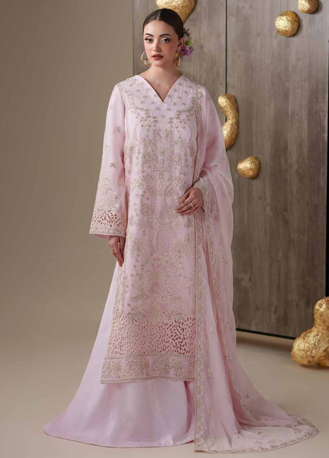 Nouvelle By Emaan Adeel Luxury Embroidered Chiffon 3 Piece Unstitched Suit EA26NLC D-LUNE