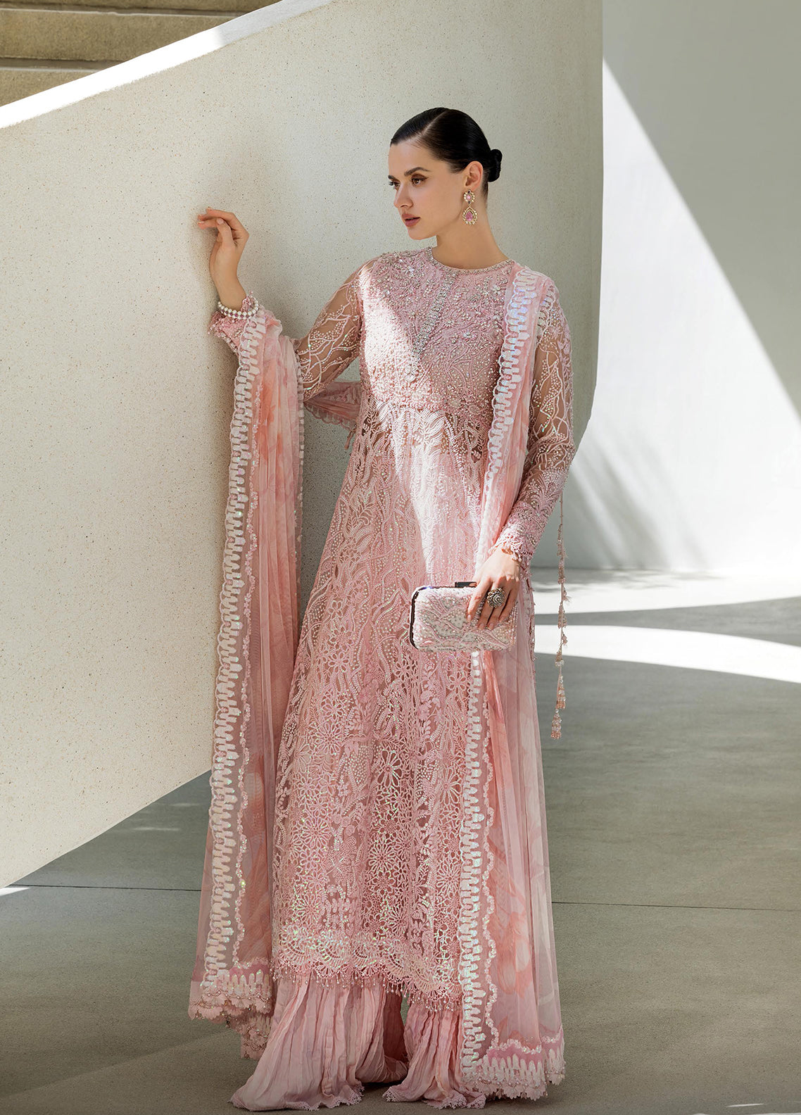 Nur By Sobia Nazir Festive Embroidered Net 3 Piece Unstitched Suit SN26NF D-5