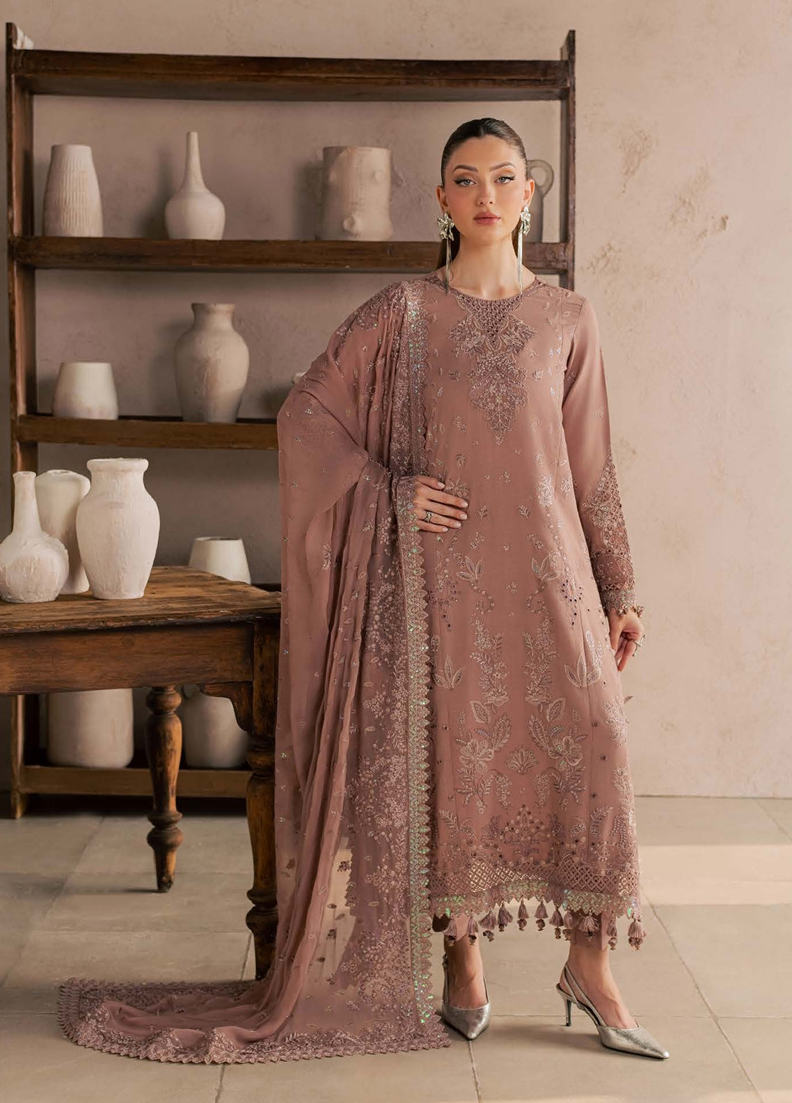 Nureh Exclusive Embroidered Karandi 3 Piece Unstitched Suit NU26EEK D-NEK-273
