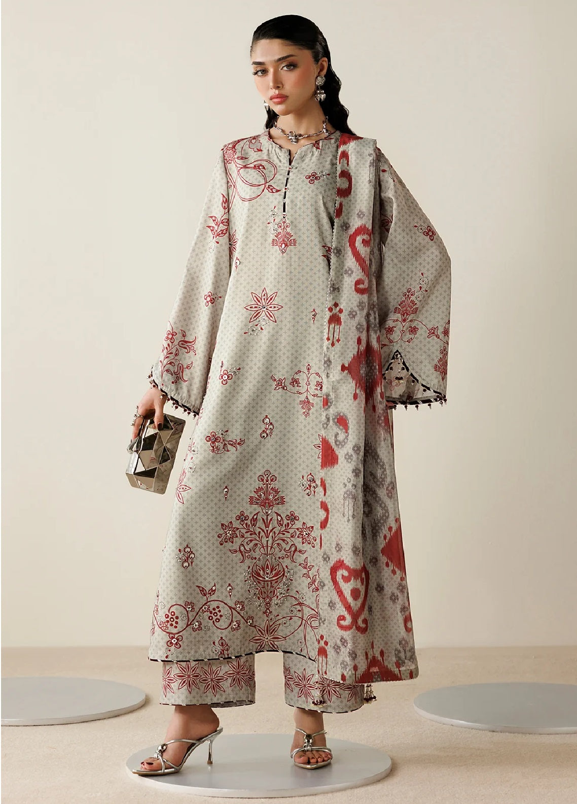 Orlina By Jazmin Handwork Embroidered Raw Silk 3 Piece Unstitched Suit JZ26ORSE D-OR-06