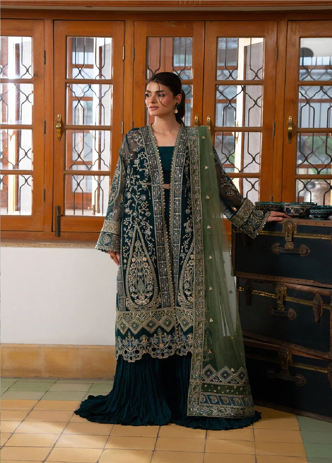 Pehli Nazar By Ayzel Festive Embroidered Organza 3 Piece Unstitched Suit AZL26PNF D-AYZ-0163 MAYAL
