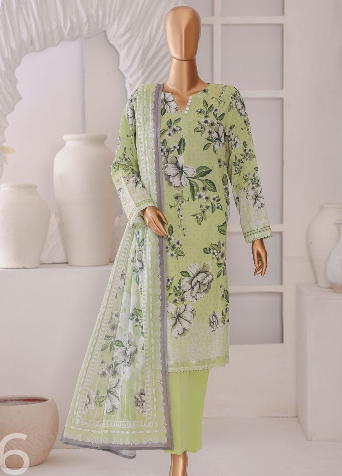 Platinum By HZ Textile Digital Printed Lawn 3 Piece Unstitched Suit HZ26PDP D-1195