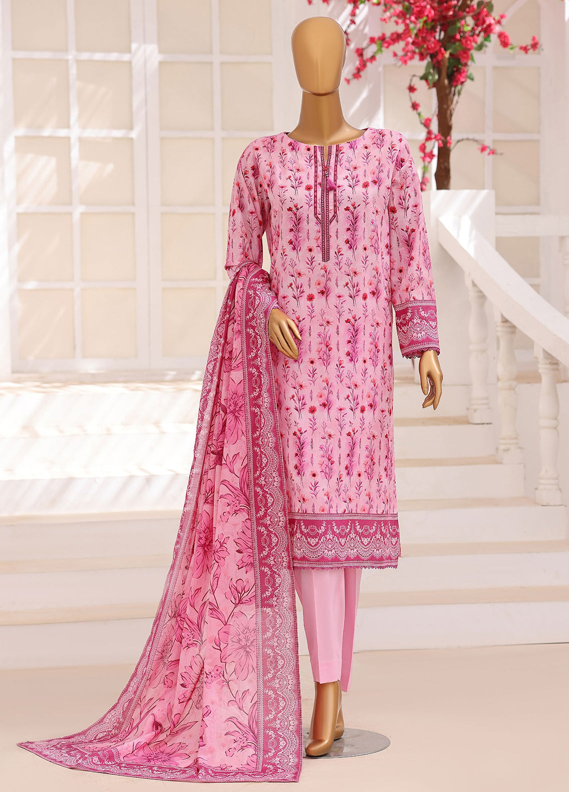 Platinum Floral By HZ Textile Printed Lawn 3 Piece Unstitched Suit HZ26PFP D-3225