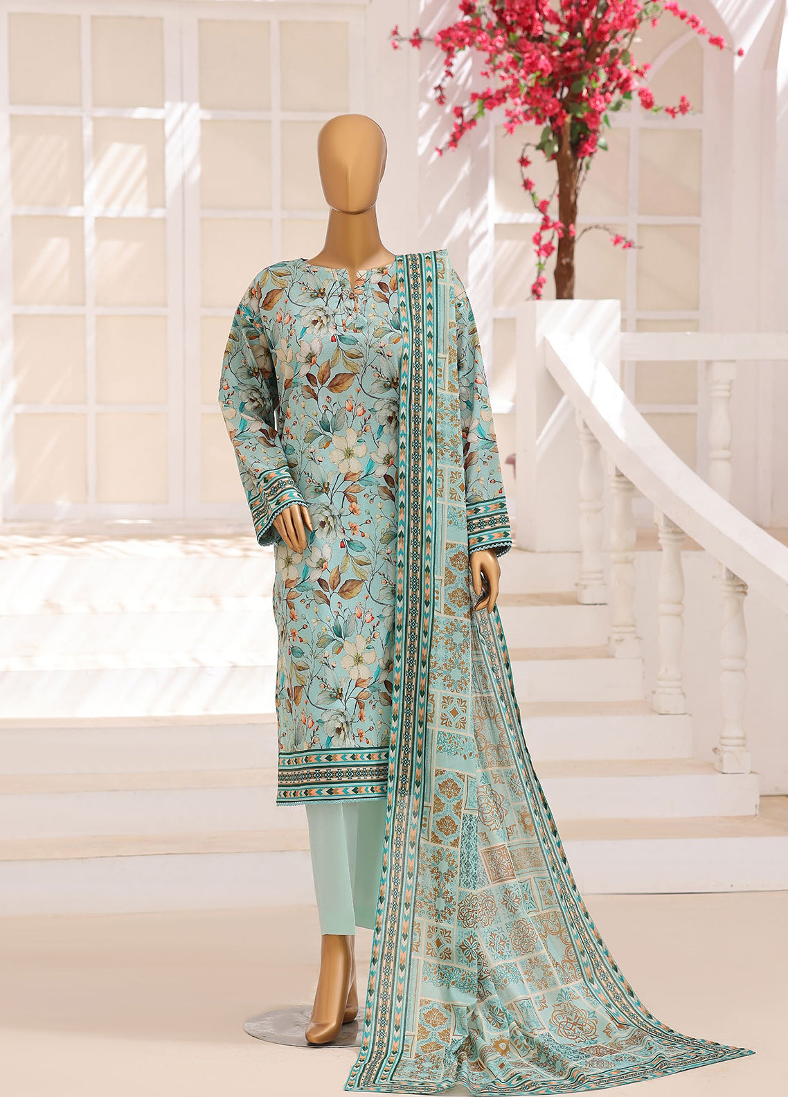 Platinum Floral By HZ Textile Printed Lawn 3 Piece Unstitched Suit HZ26PFP D-3226