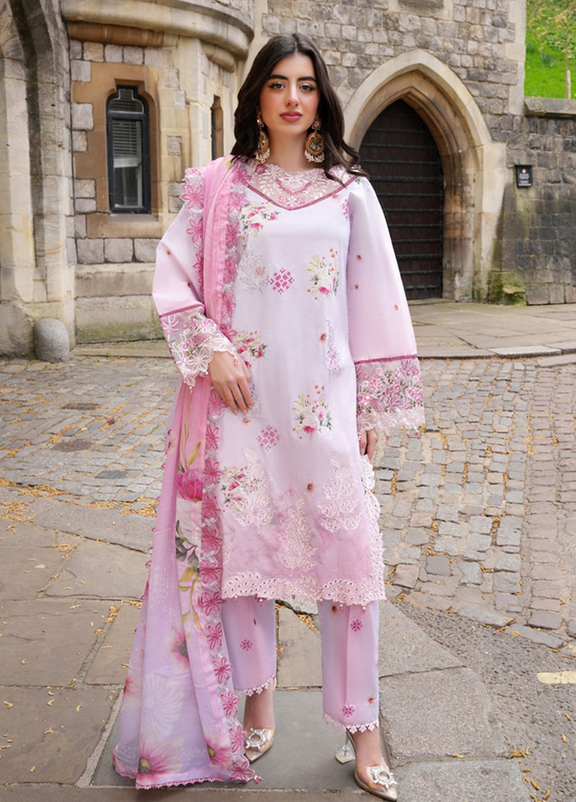 Printkari By Alzohaib Embroidered Cutwork Applique Lawn 3 Piece Unstitched Suit AZ26PECA D-04