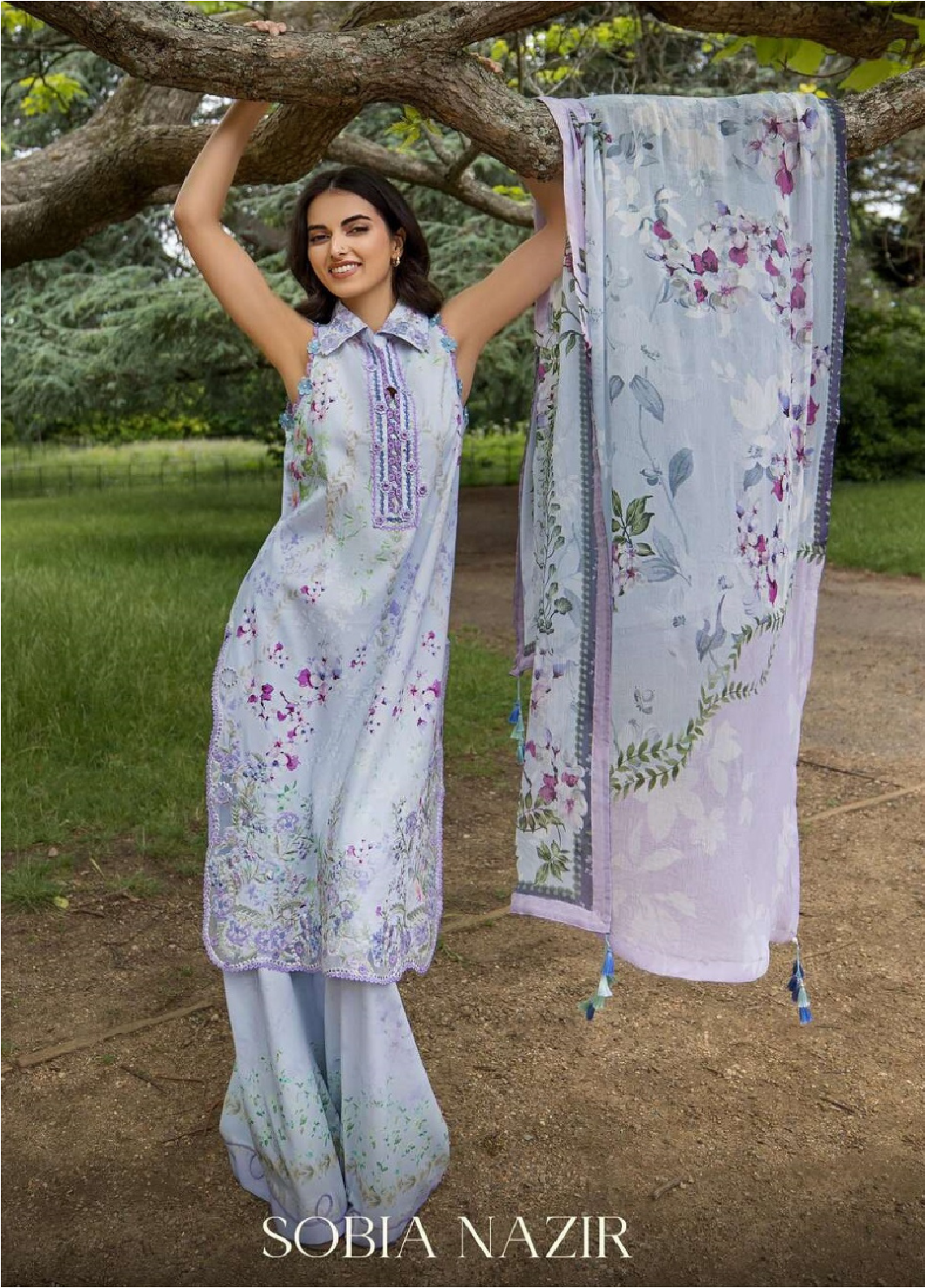 Prints By Sobia Nazir Embroidered Lawn 3 Piece Unstitched Suit SN26PV2 D-3B