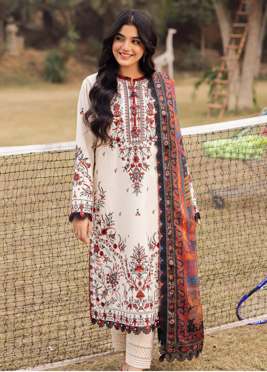 Prints by Asim Jofa Embroidered Lawn Suits Unstitched 3 Piece - AJ25PL4 AJUBJ-14