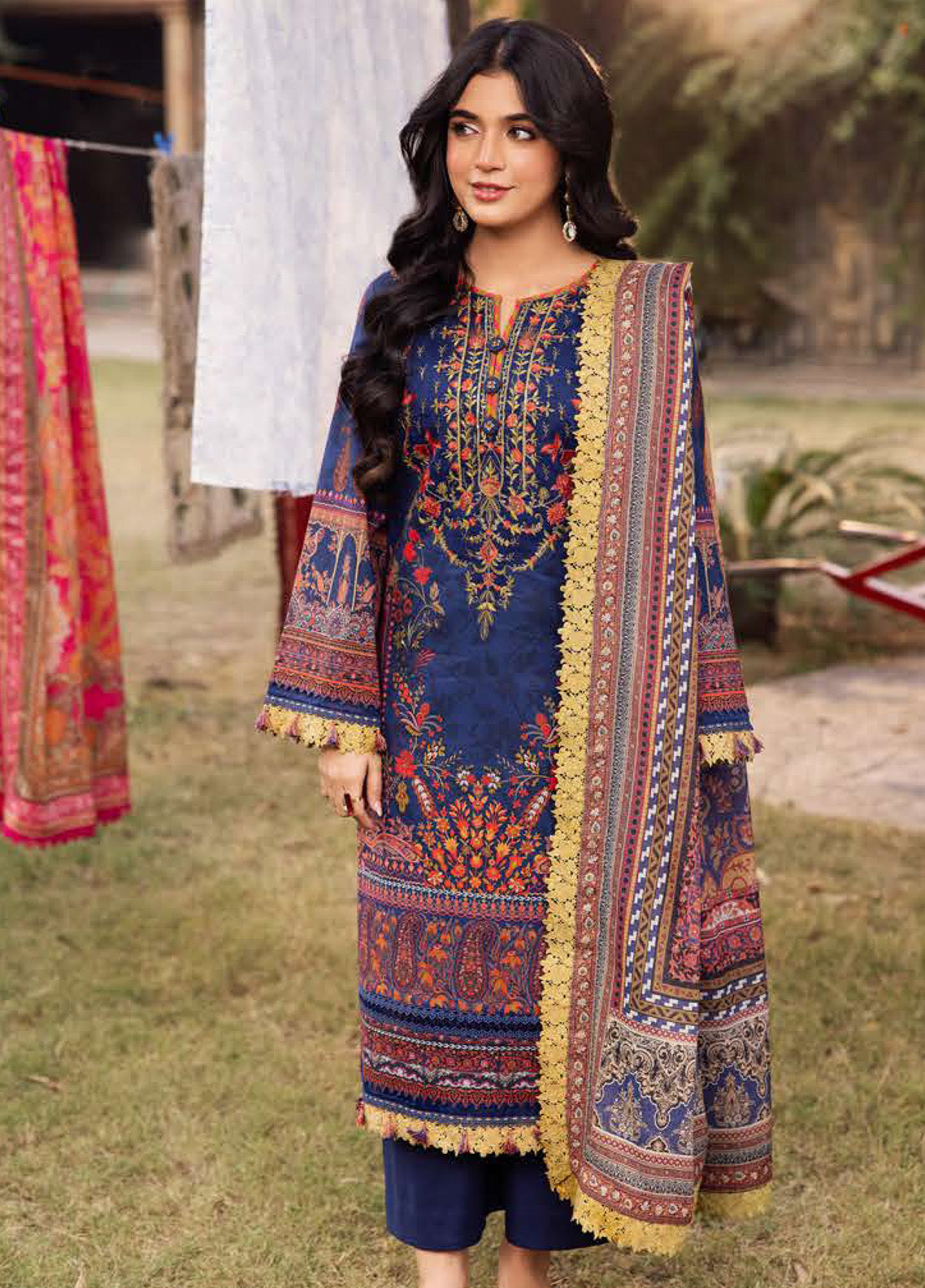Prints by Asim Jofa Embroidered Lawn Suits Unstitched 3 Piece - AJ25PL5 AJUBJ-08