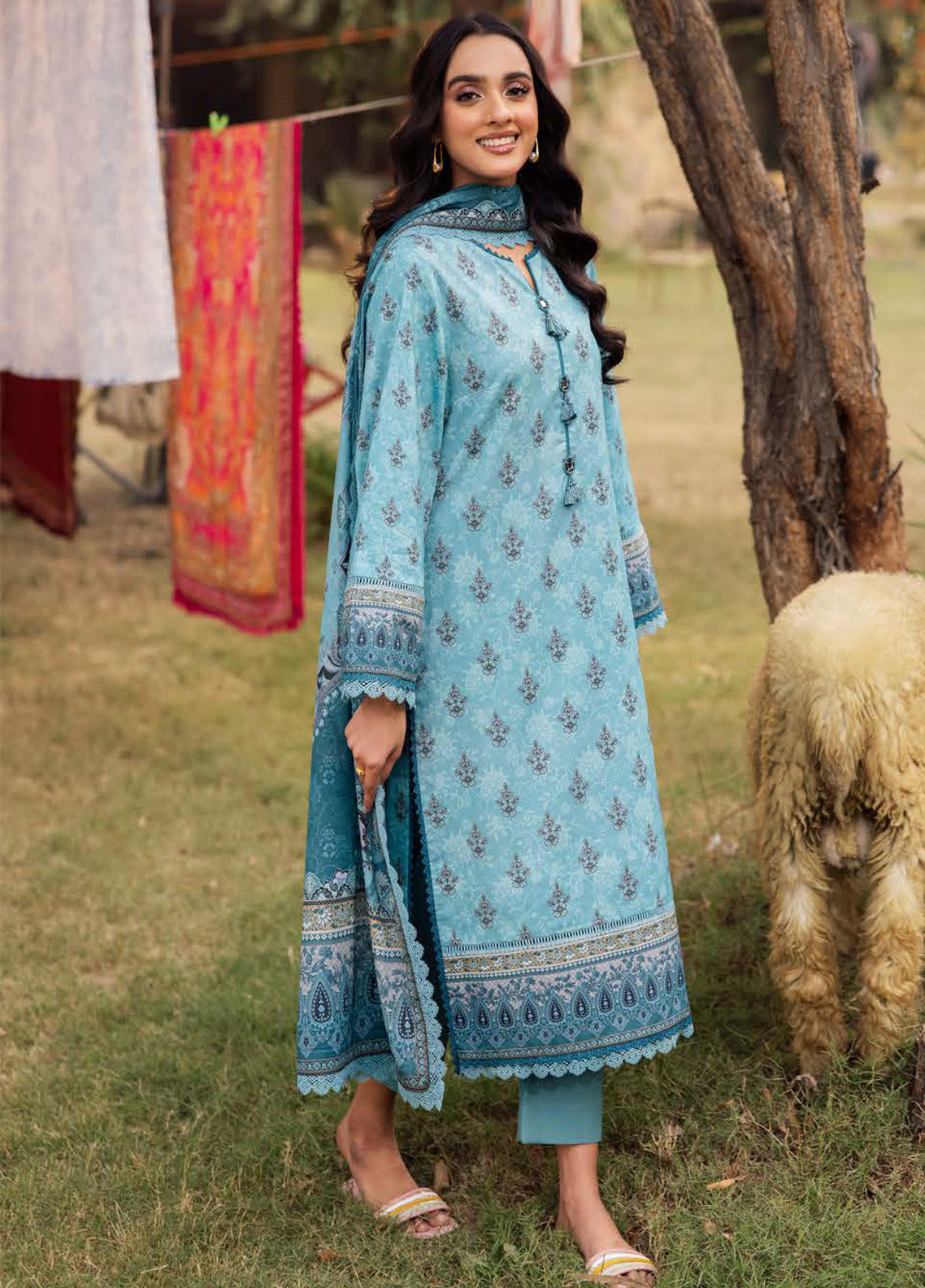 Prints by Asim Jofa Printed Lawn Suits Unstitched 3 Piece - AJ25PL5 AJUBJ-46