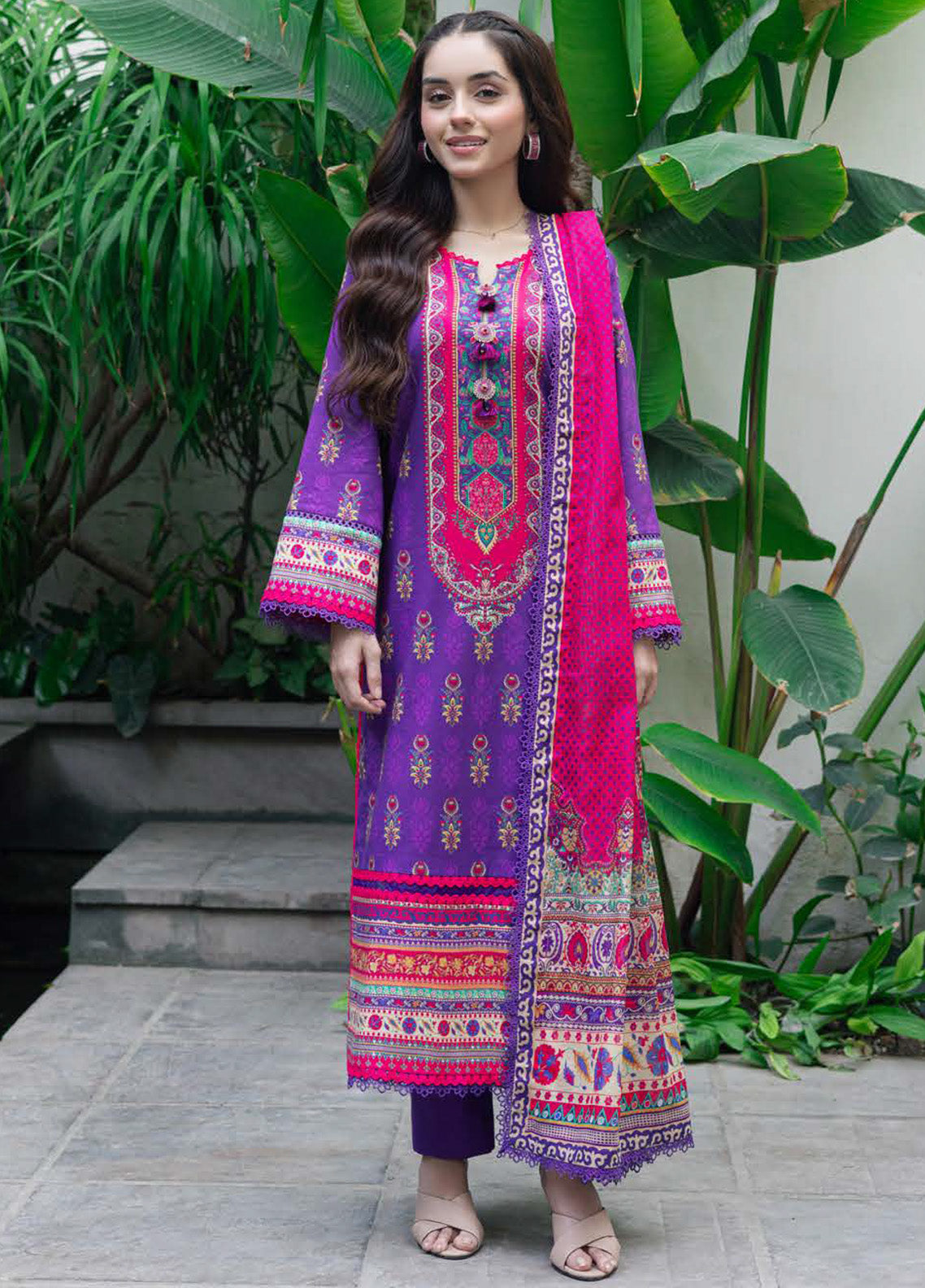 Prints by Asim Jofa Printed Lawn Suits Unstitched 3 Piece - AJ25PL5 AJUUB-34
