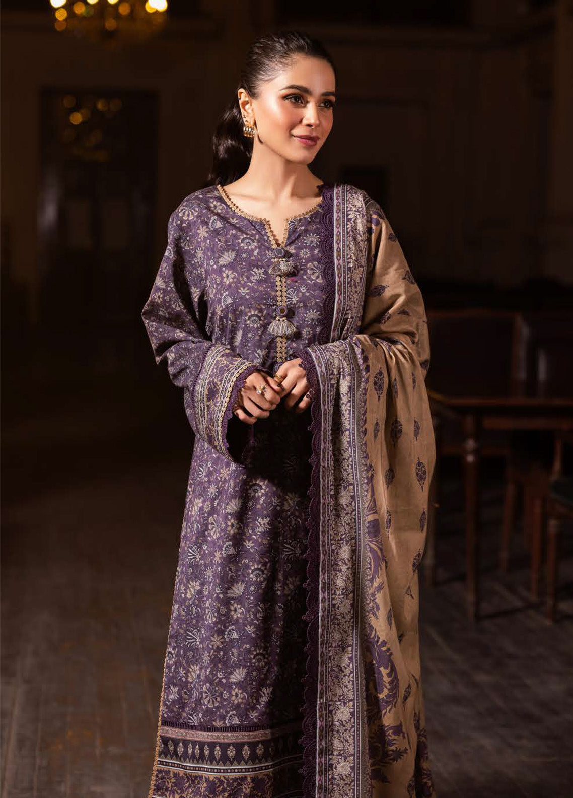 Prints by Asim Jofa Printed Lawn Suits Unstitched 3 Piece - AJ25PL6 AJUBJ-48