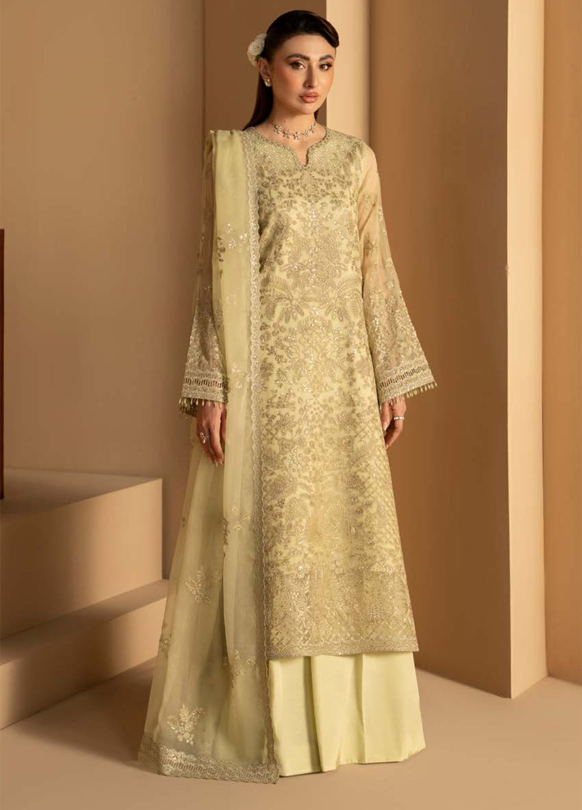 Purkashish By Lavish Premium Luxury Embroidered Chiffon 3 Piece Unstitched Suit LP26PC D-PK-10 PISTACHIO GLOW