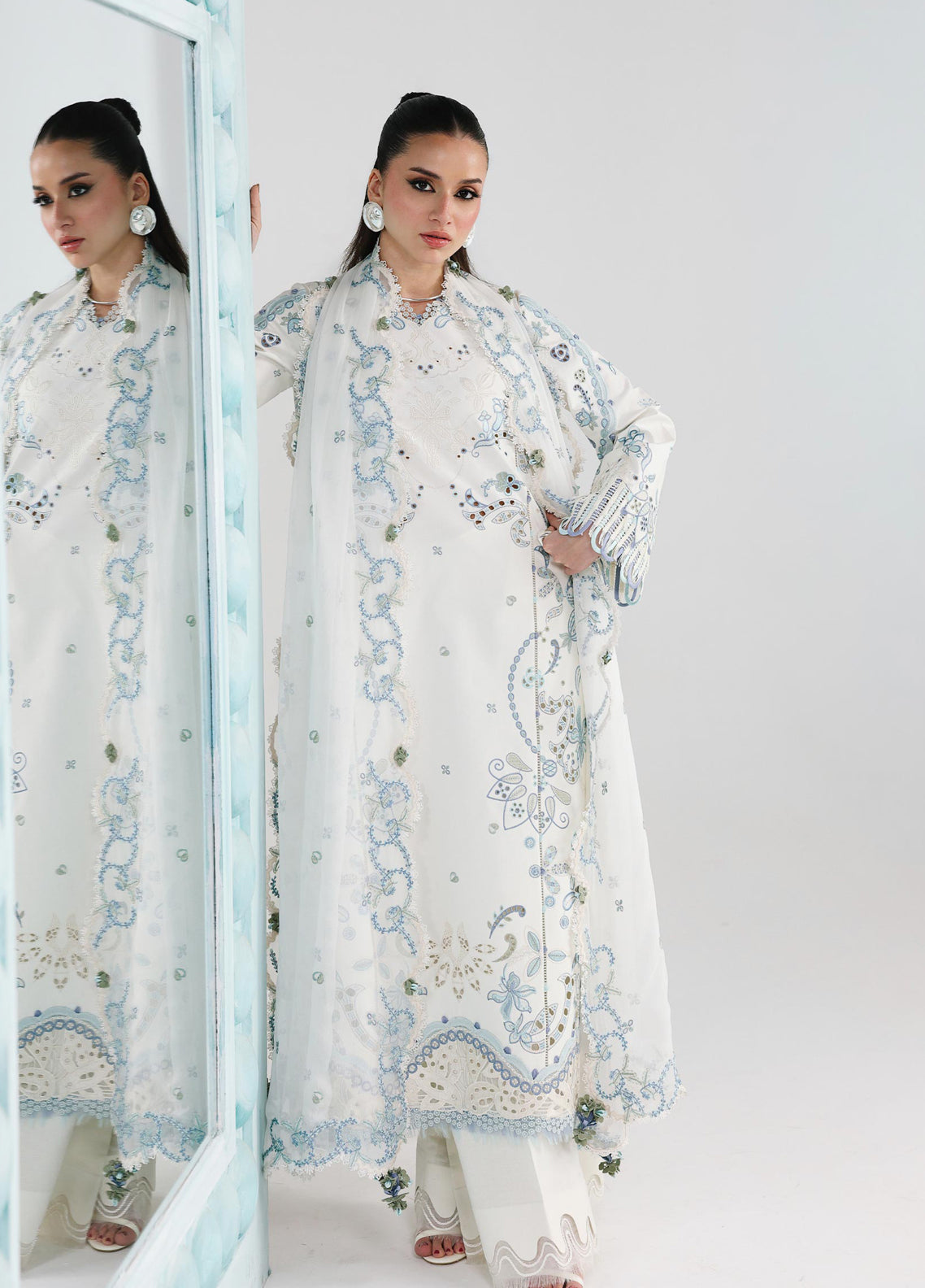 Qalamkar Festive Embroidered Lawn 3 Piece Unstitched Suit QLM26FL D-QFL-03 IRMIN