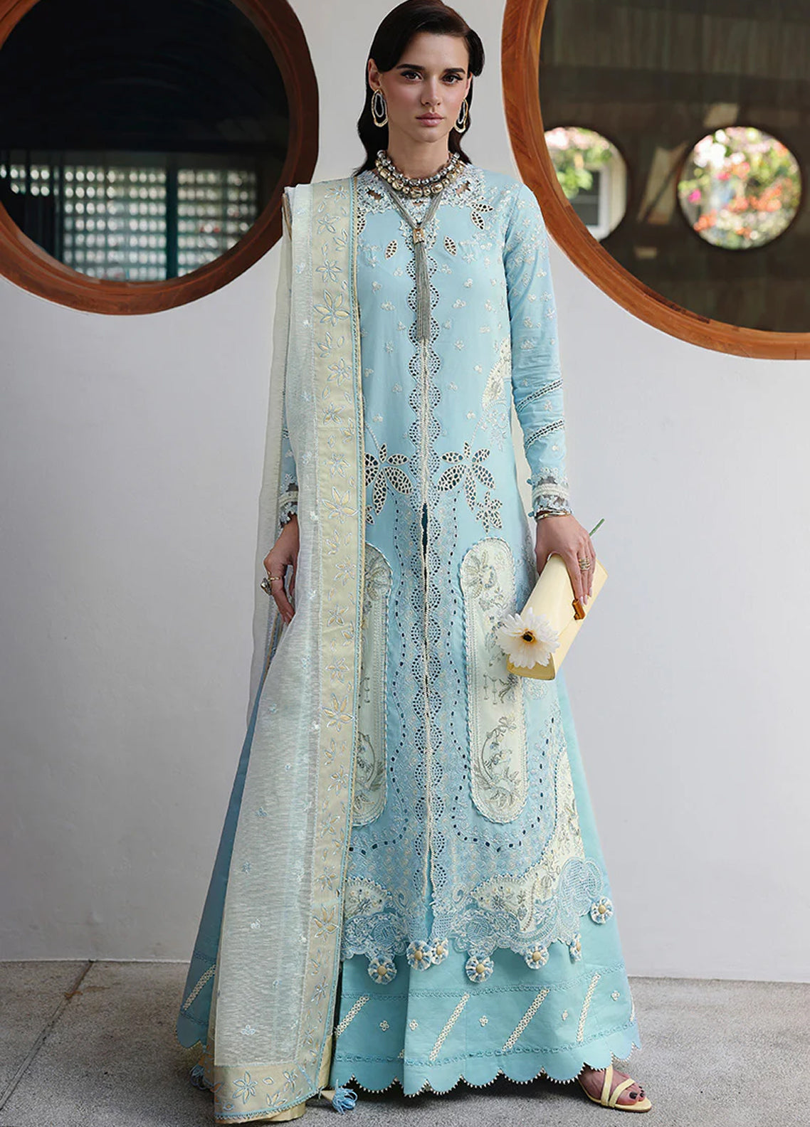Qalamkar Luxury Chikankari Lawn 3 Piece Unstitched Suit QLM26CEE D-05 NAYRA