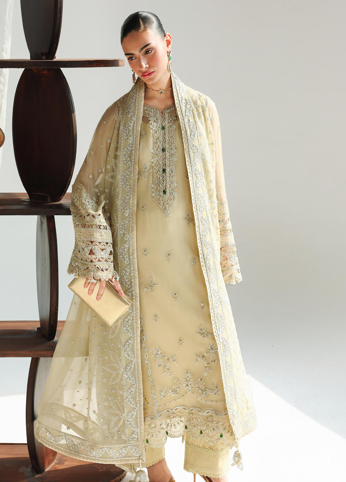 Qalamkar Luxury Embroidered Chiffon 3 Piece Unstitched Suit QLM26C D-QCC-01 DEENA