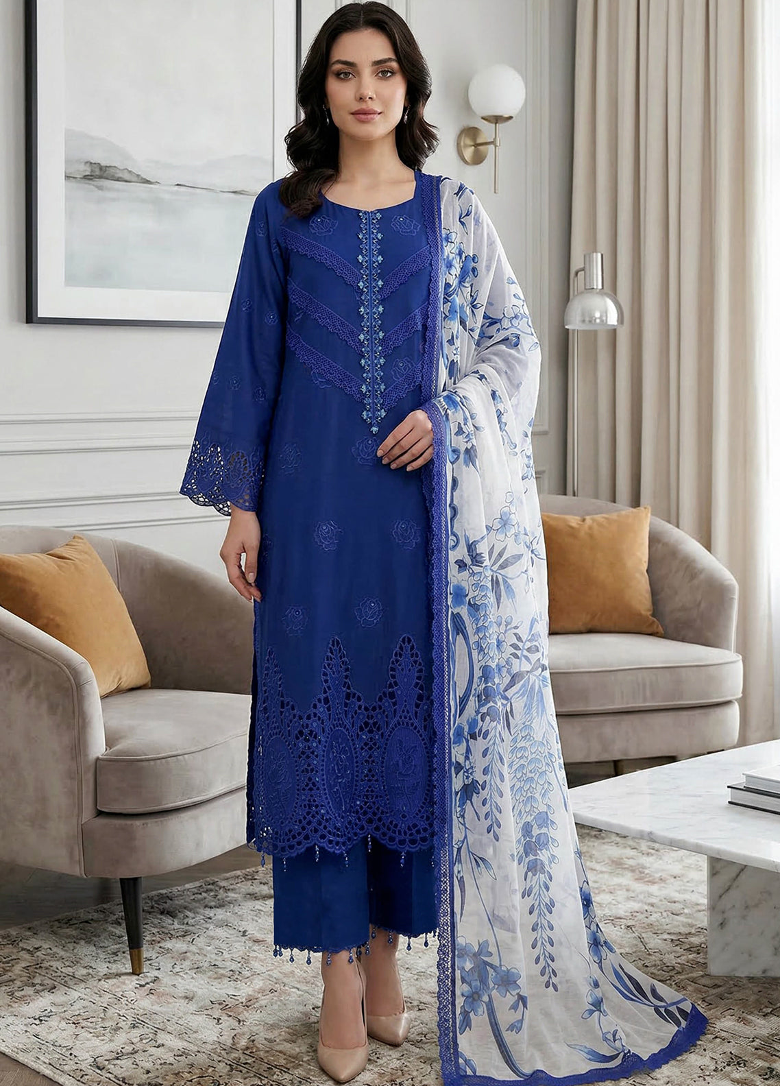 Qalamkari By Noorjahan Embroidered Lawn 3 Piece Unstitched Suit NJ26QEL D-06