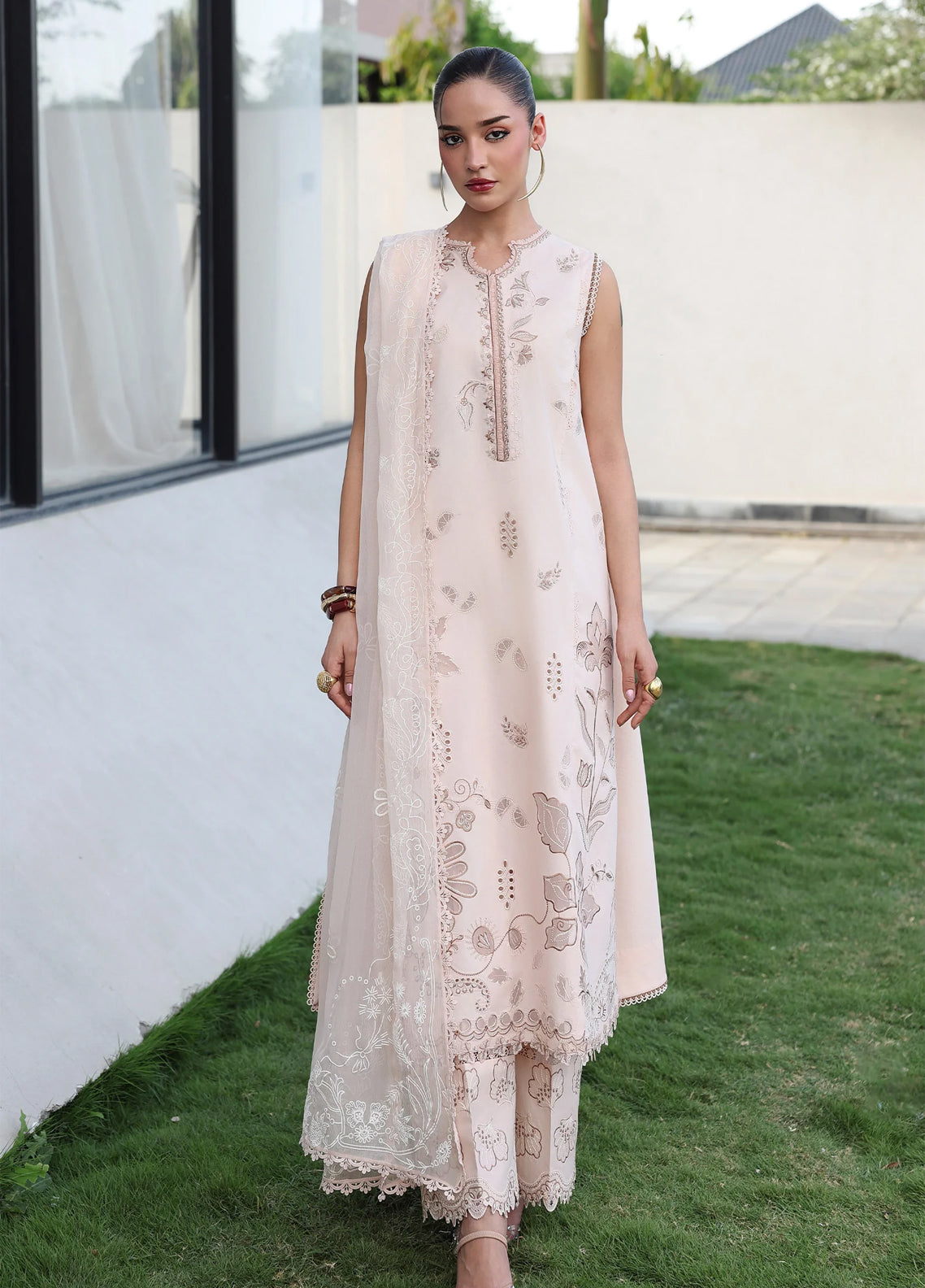 Qline By Qalamkar Embroidered Lawn 3 Piece Unstitched Suit QLM26QLL D-QKL-10 MILA