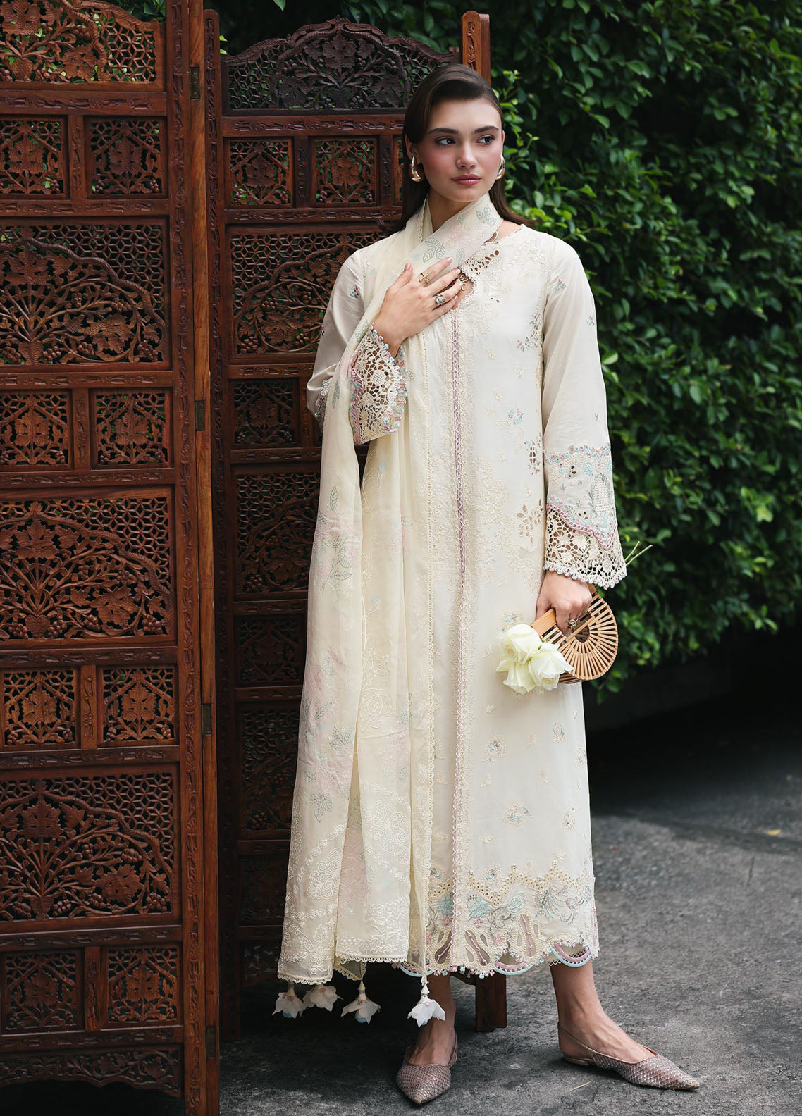 Qline by Qalamkar Embroidered Chikankari Lawn 3 Piece Unstitched Suit QLM26QL RP-01 SAVERA