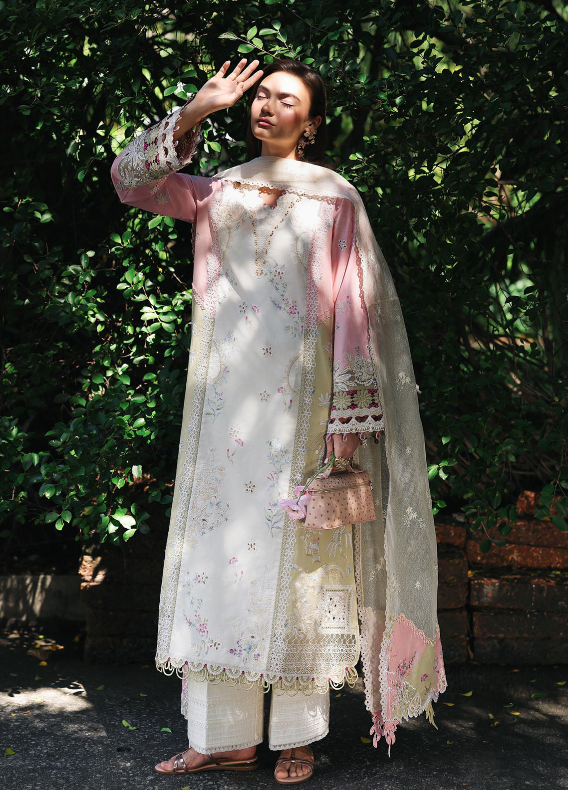 Qline by Qalamkar Embroidered Chikankari Lawn 3 Piece Unstitched Suit QLM26QL RP-02 AYLIN