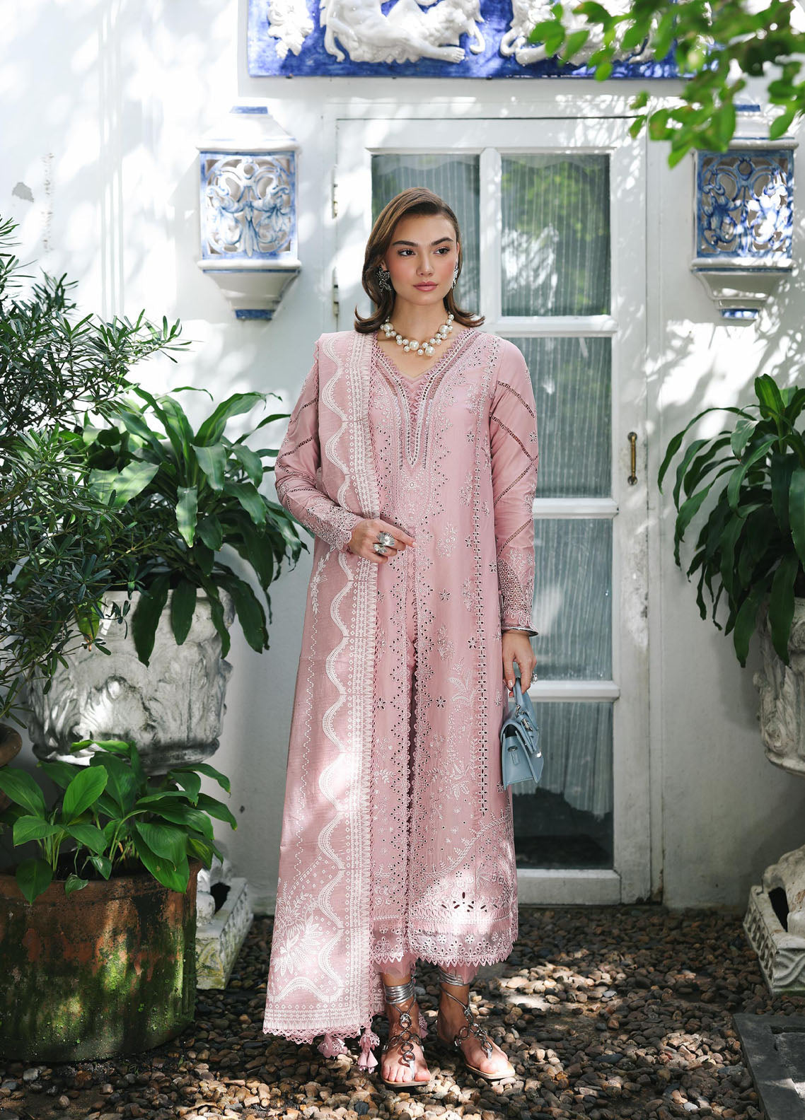 Qline by Qalamkar Embroidered Chikankari Lawn 3 Piece Unstitched Suit QLM26QL RP-06 NOORE