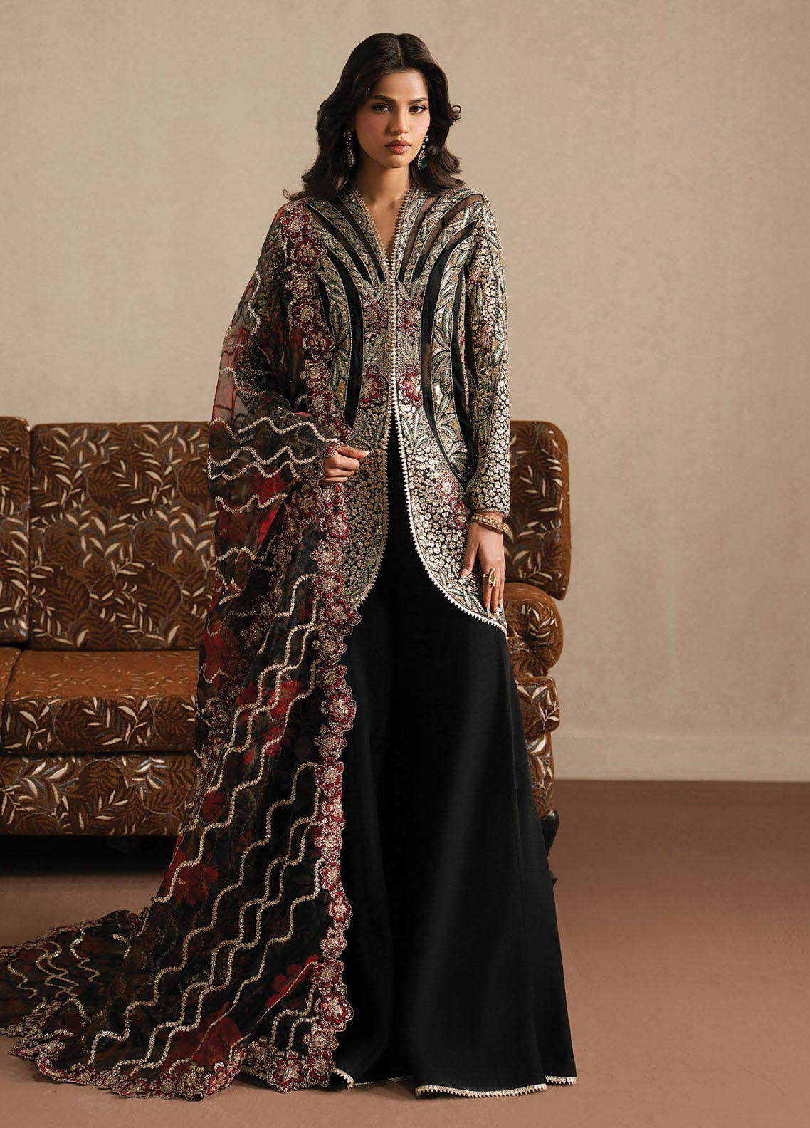 Qurbat By Ayzel Festive Embroidered Raw Silk 3 Piece Unstitched Suit AZL26QSF D-01 EHSAAS