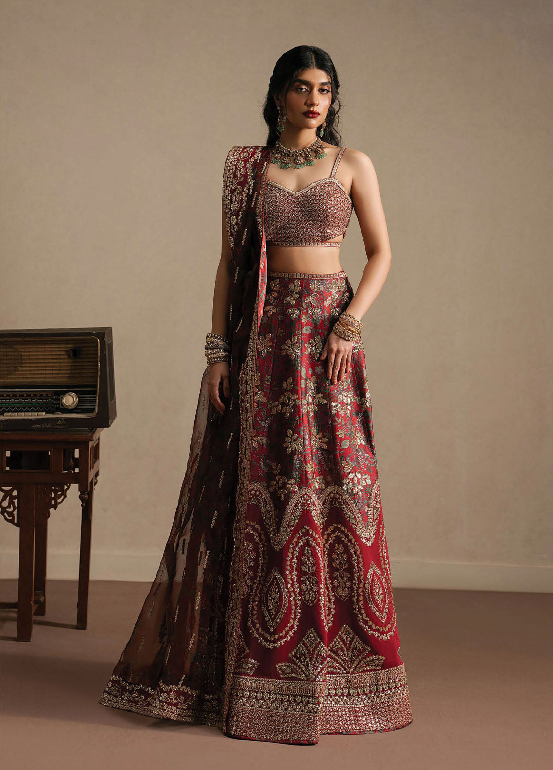 Qurbat By Ayzel Festive Embroidered Raw Silk 3 Piece Unstitched Suit AZL26QSF D-06 TAARUF