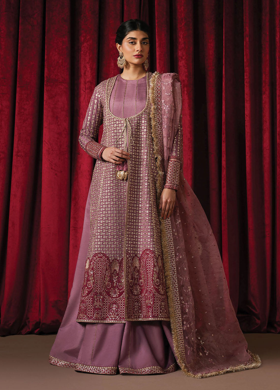 Qurbat By Ayzel Festive Embroidered Raw Silk 3 Piece Unstitched Suit AZL26QSF D-09 HUMNISHIN