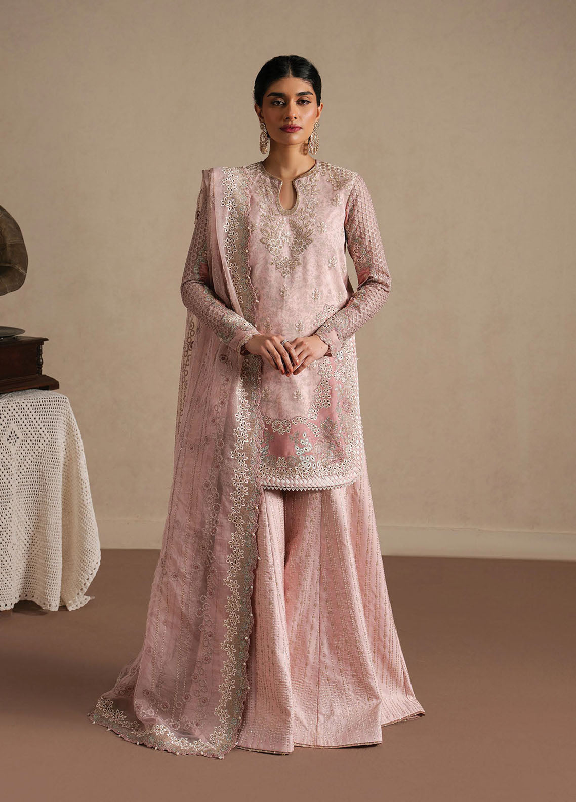 Qurbat By Ayzel Festive Embroidered Raw Silk 3 Piece Unstitched Suit AZL26QSF D-10 SILSILA