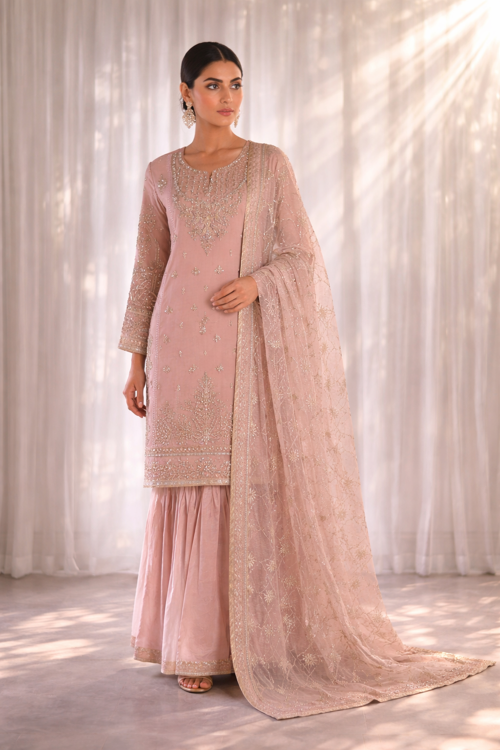 Raad Luxury Formal Embroidered Raw Silk 3 Piece Stitched Suit RD26LF RA-42 LC