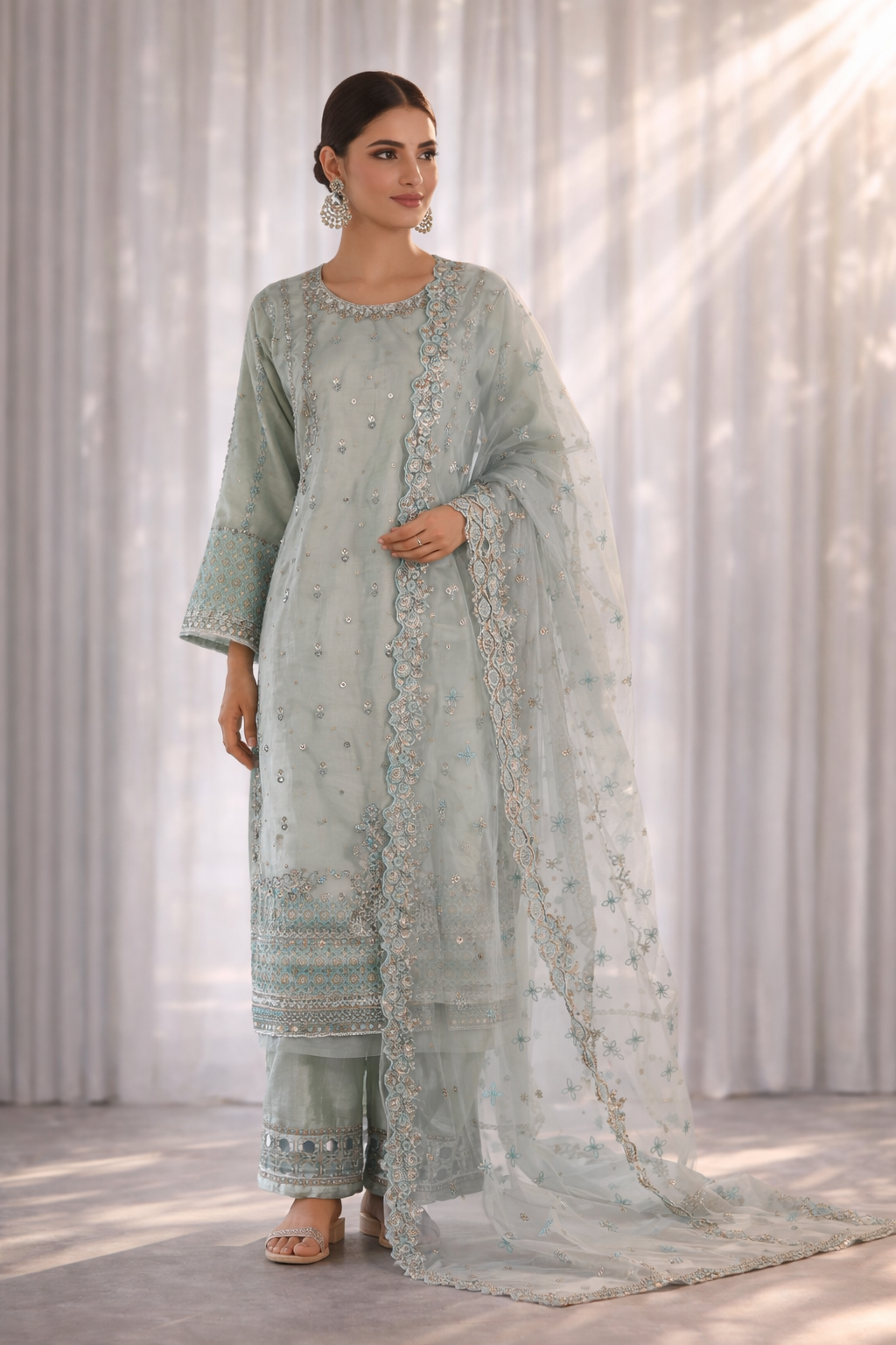 Raad Luxury Formal Embroidered Organza 3 Piece Stitched Suit RD26LF RA-43 FZ GULRAIZ