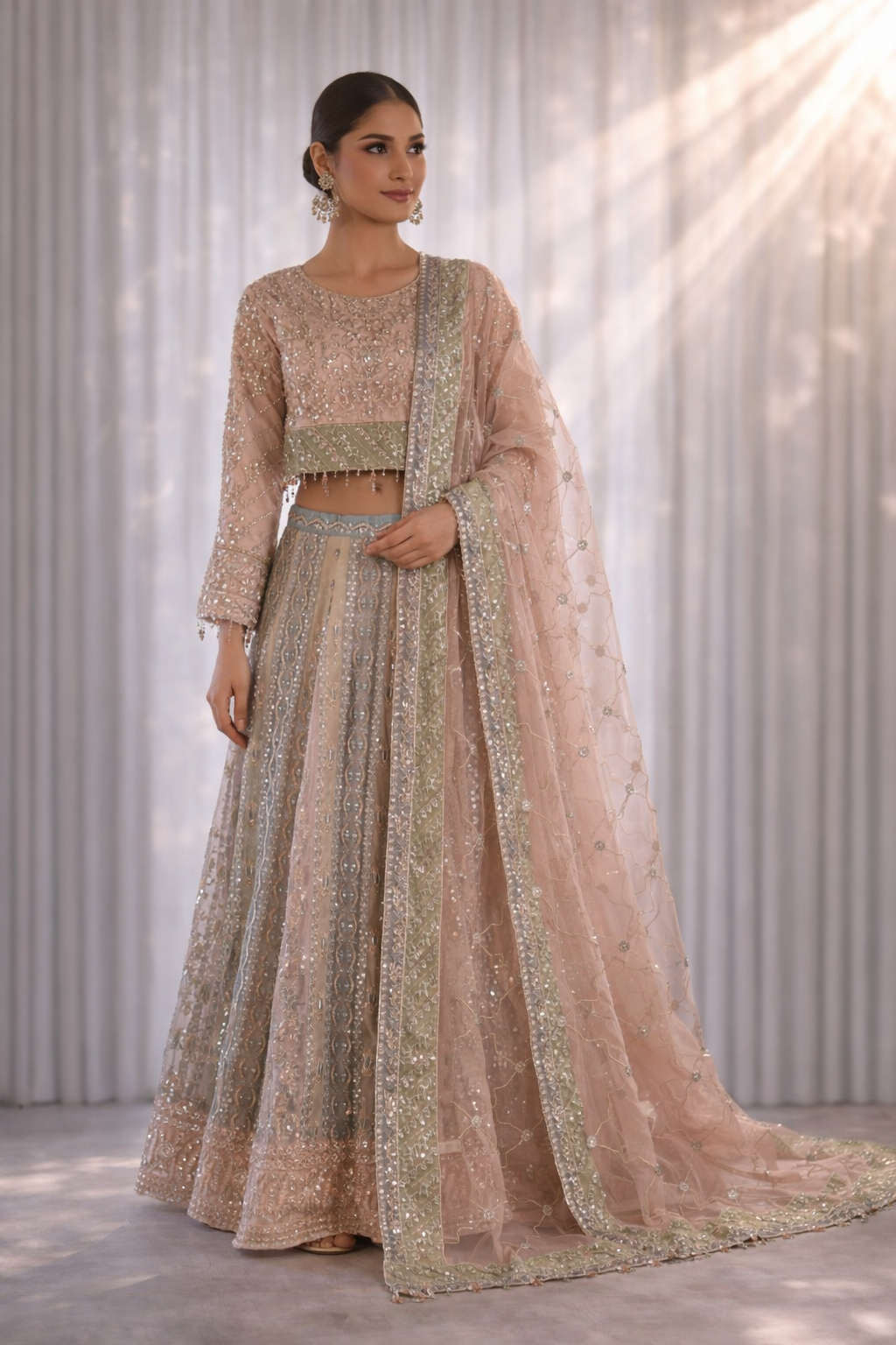 Raad Luxury Formal Embroidered Organza 3 Piece Stitched Suit RD26LF RA-46 MLT