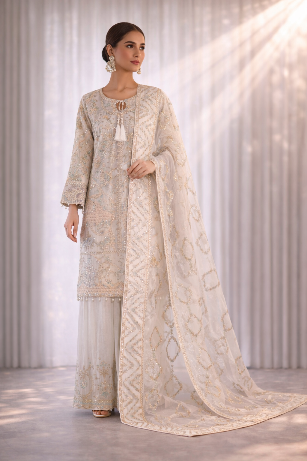 Raad Luxury Formal Embroidered Organza 3 Piece Stitched Suit RD26LF RA-50 IY