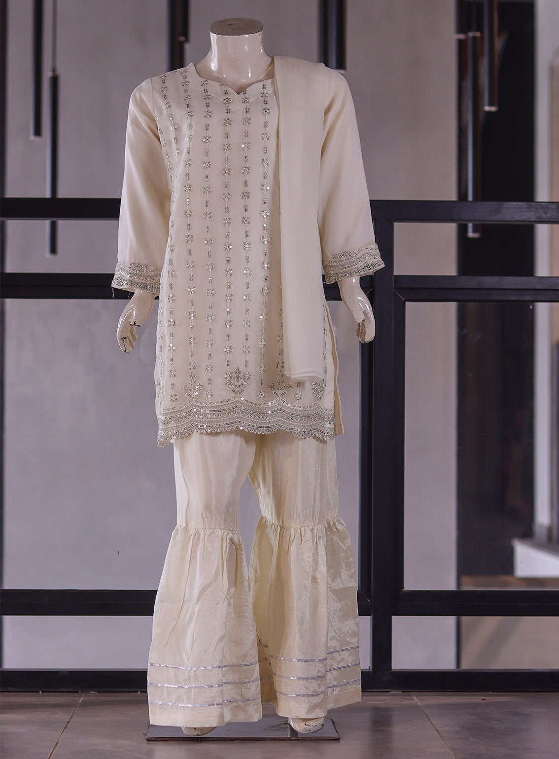 Raad Fancy Embroidered Chiffon Girls 3 Piece Stitched Suit RA26KG D-RK-07-WH