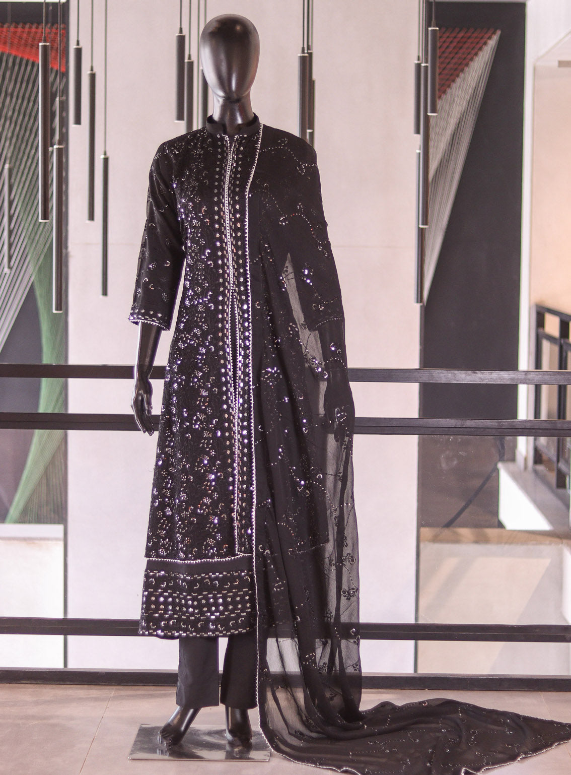 Raad Luxury Formal Embroidered Chiffon 3 Piece Stitched Suit RD26LF D-SG-15-BK