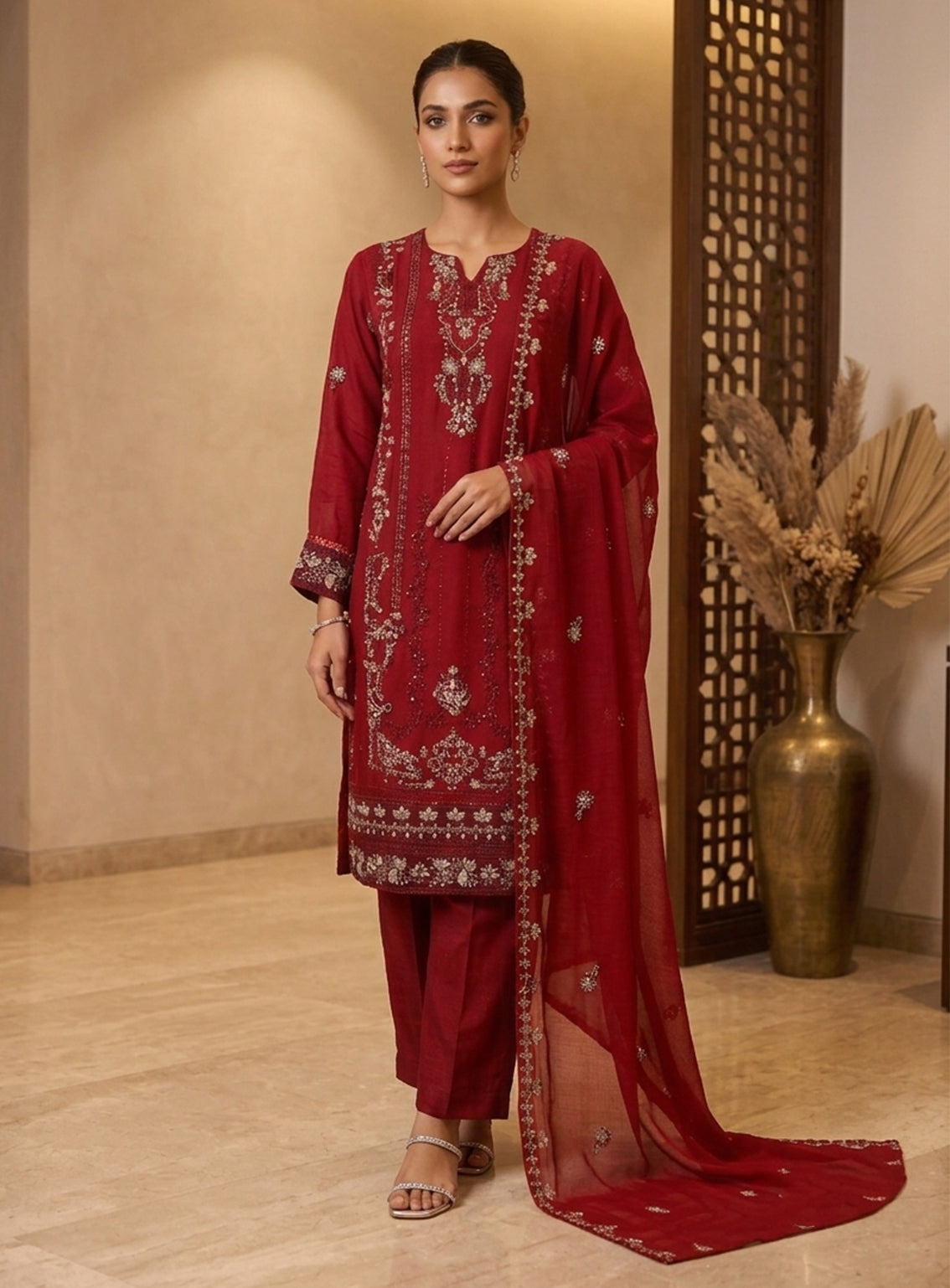 Raad Luxury Formal Embroidered Chiffon 3 Piece Stitched Suit RD26LF RA-KH-08