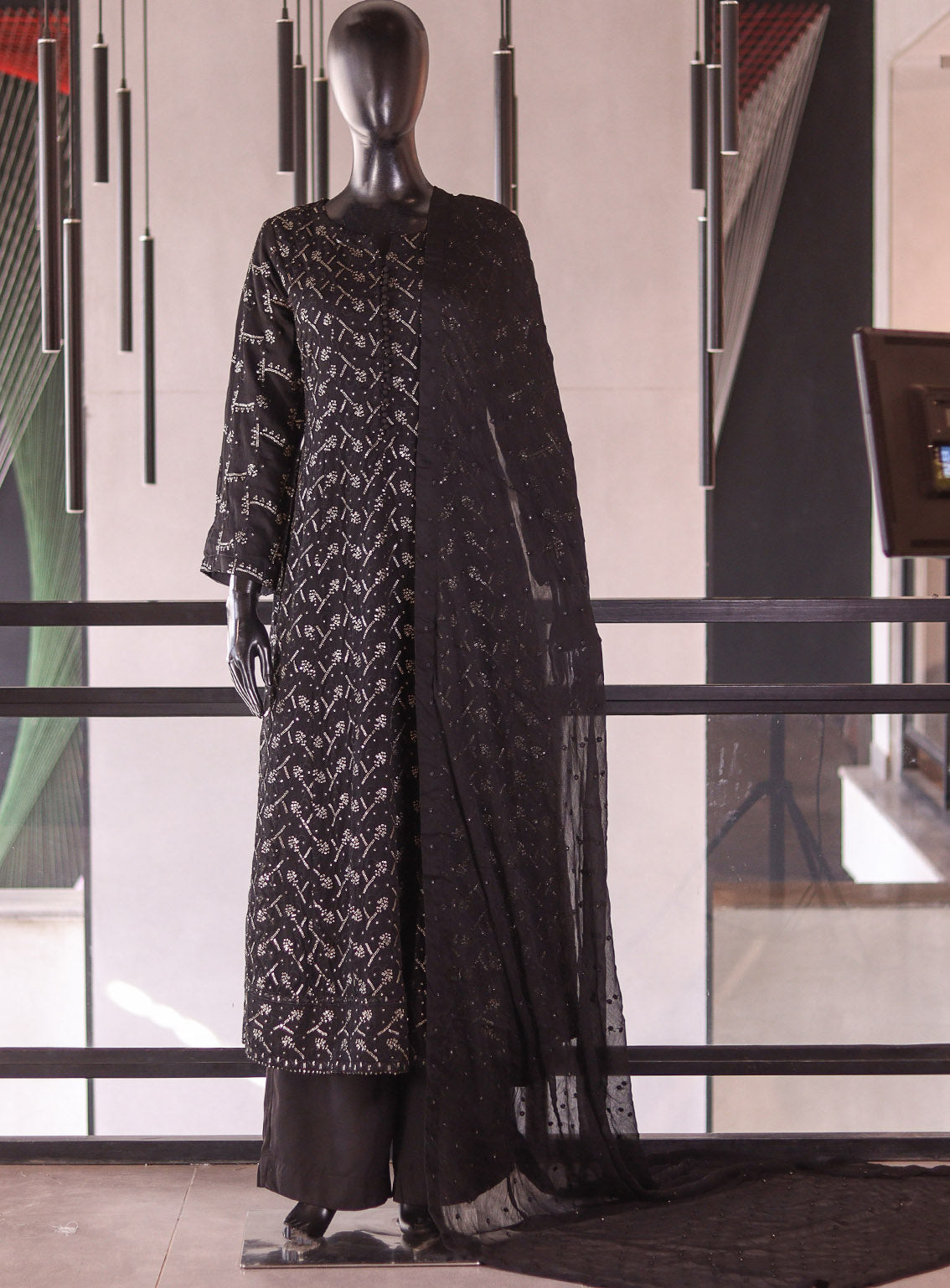 Raad Luxury Formal Embroidered Chiffon 3 Piece Stitched Suit RD26LF RA-VF-01-BK