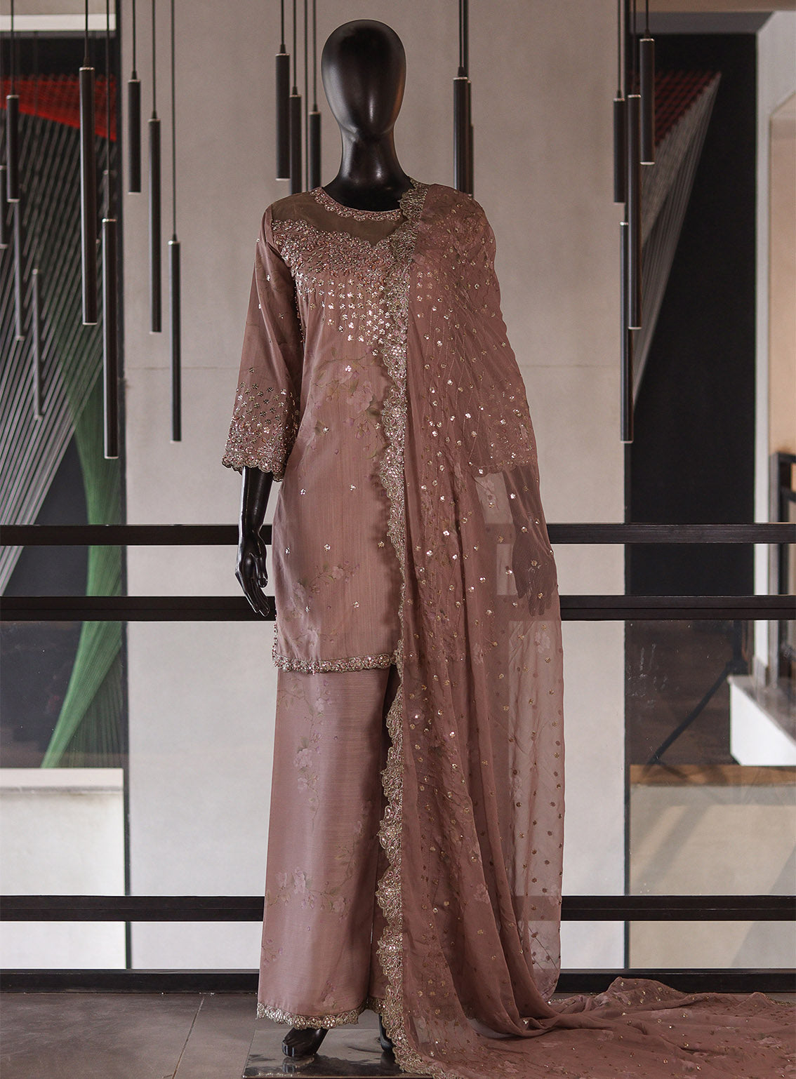Raad Luxury Formal Embroidered Organza 3 Piece Stitched Suit RD26LFE D-AI-09-BR