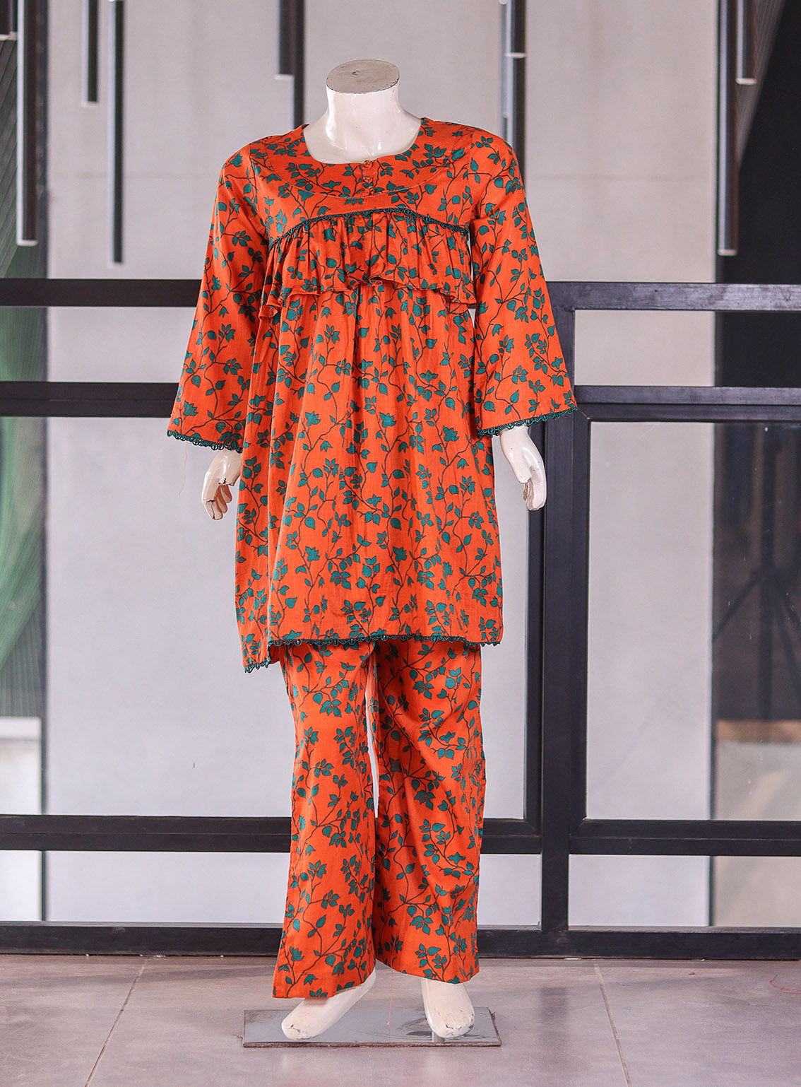 Raad Printed Lawn Girls 2 Piece Stitched Shirt Trouser RA26KG D-RKL-002-OGGN