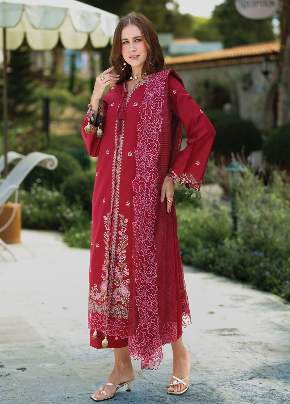 Raaya Luxury Embroidered Lawn 3 Piece Unstitched Suit RYA26LEL D-01 GRACE