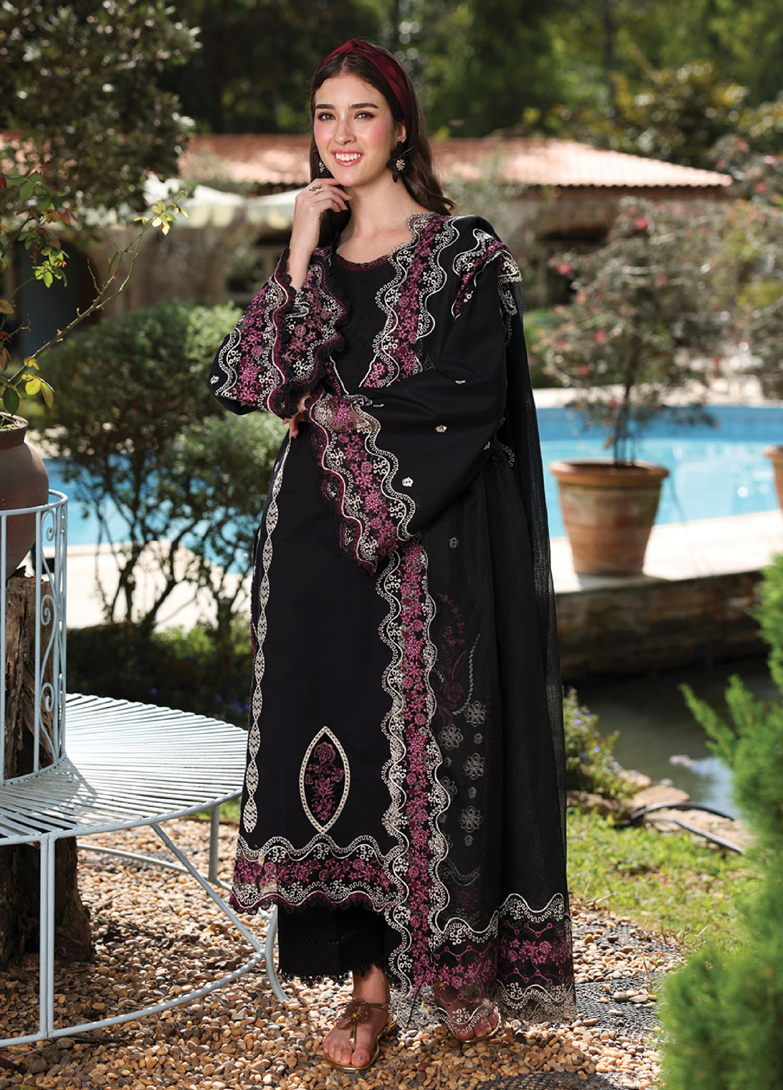 Raaya Luxury Embroidered Lawn 3 Piece Unstitched Suit RYA26LEL D-07 ABIGAIL