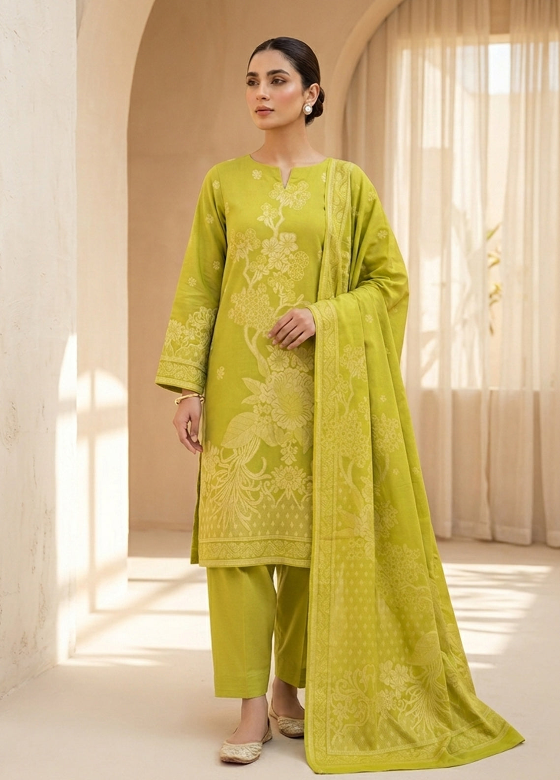 Raha By Soghat Creation Printed Jacquard Lawn 3 Piece Unstitched Suit SC26R D-03