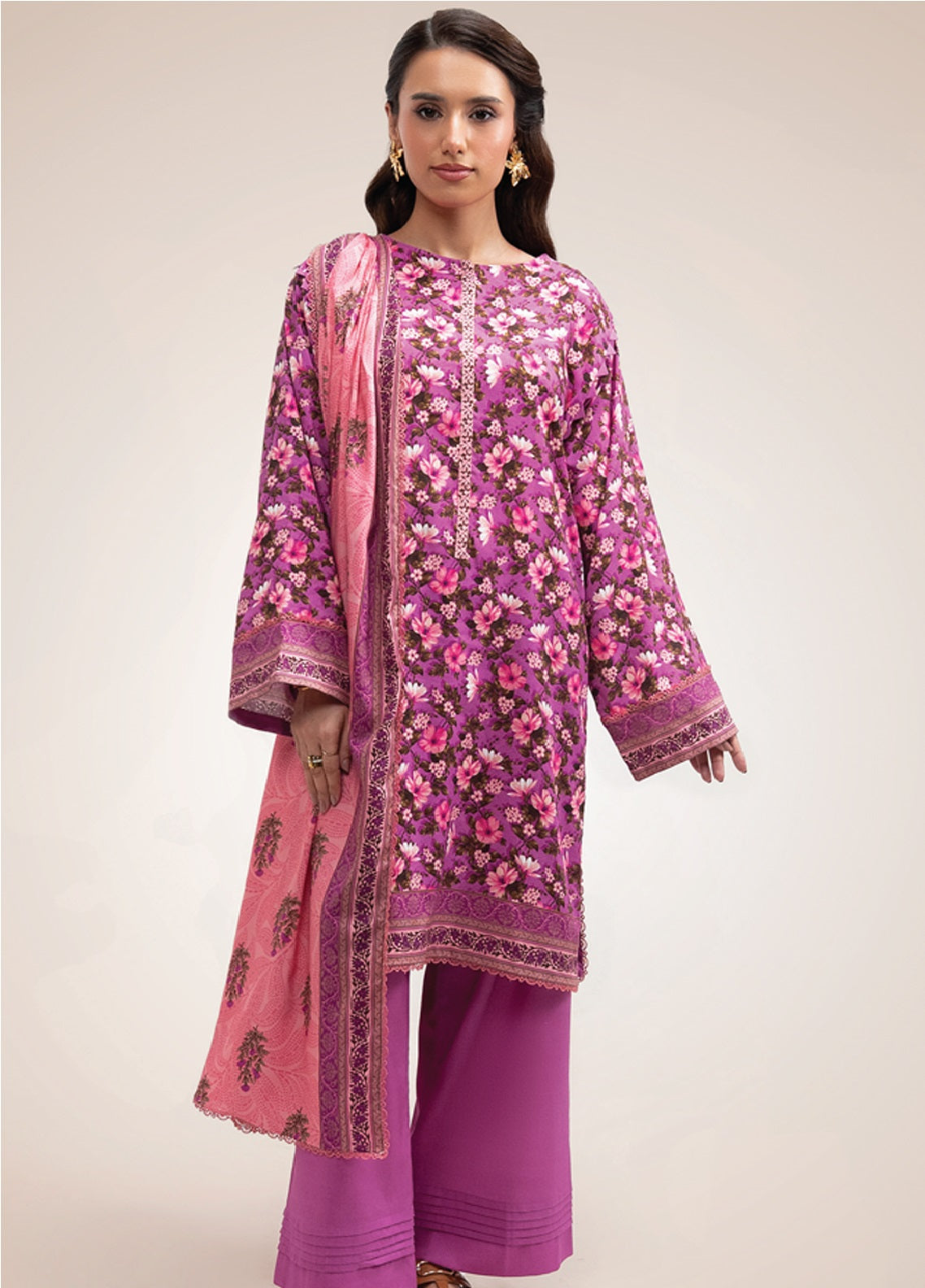 Raqs By Motifz Printed Cotton Viscose Linen 3 Piece Unstitched Suit MT26RCVLV1 D-3553