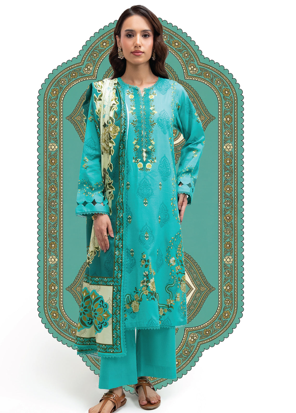 Raqs By Motifz Printed Cotton Viscose Linen 3 Piece Unstitched Suit MT26RCVLV1 D-3573