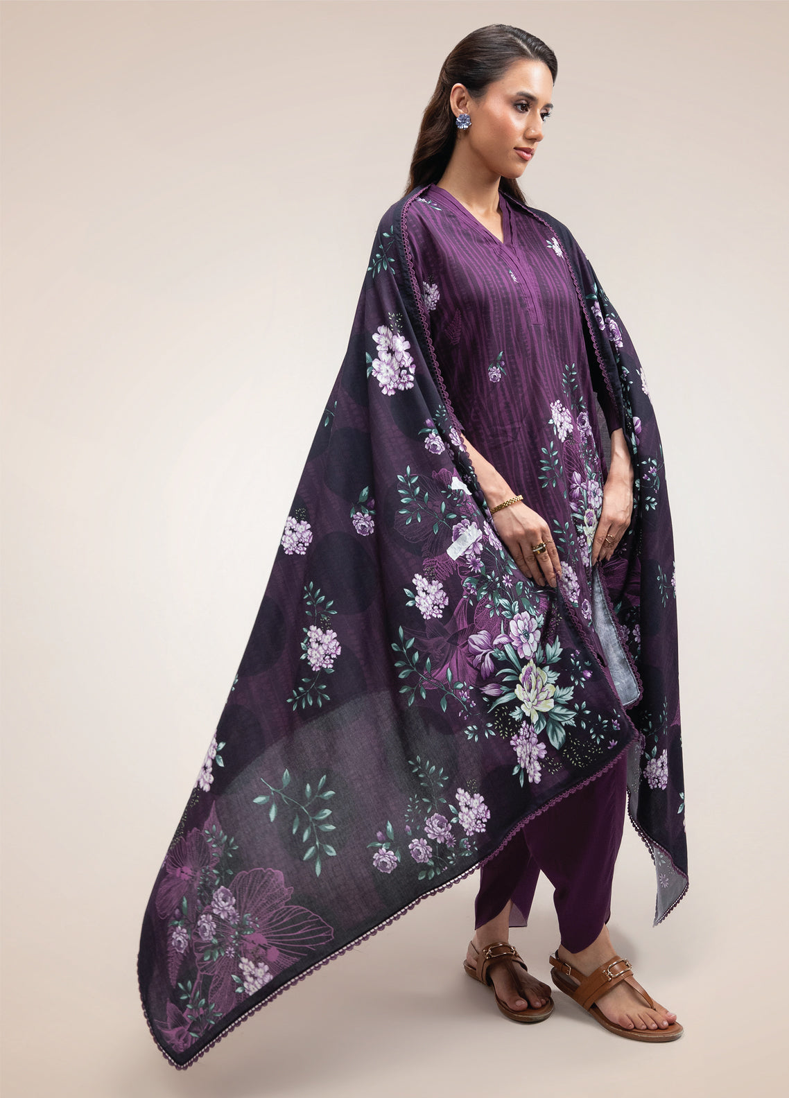 Raqs By Motifz Printed Cotton Viscose Linen 3 Piece Unstitched Suit MT26RCVLV1 D-3886