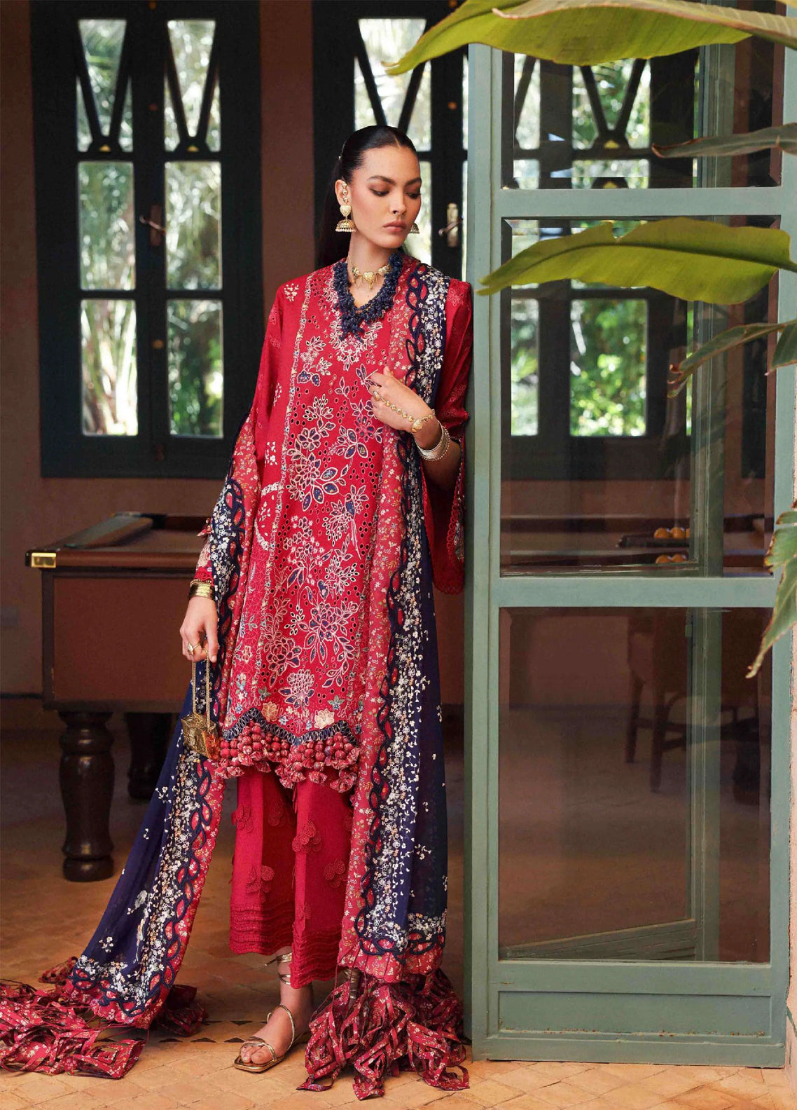Reine By Republic Womenswear Luxury Embroidered Lawn 3 Piece Unstitched Suit RW26RELL D-2B BELLE ROSEE
