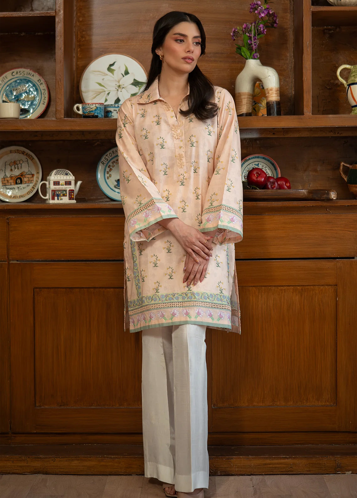 Rhea By Sahar Digital Printed Lawn 1 Piece Unstitched Kurti S26RDPL D-33 SAND BLOOM