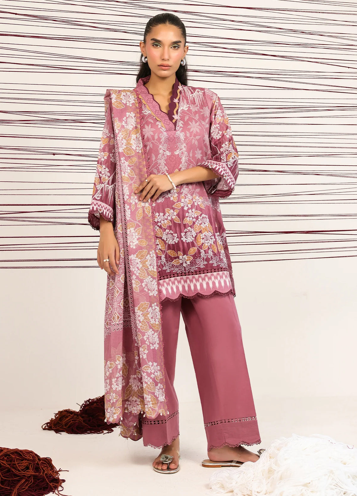 Rhea By Sahar Digital Printed Lawn 3 Piece Unstitched Suit S26RDPL D-13 ROSE FILIGREE