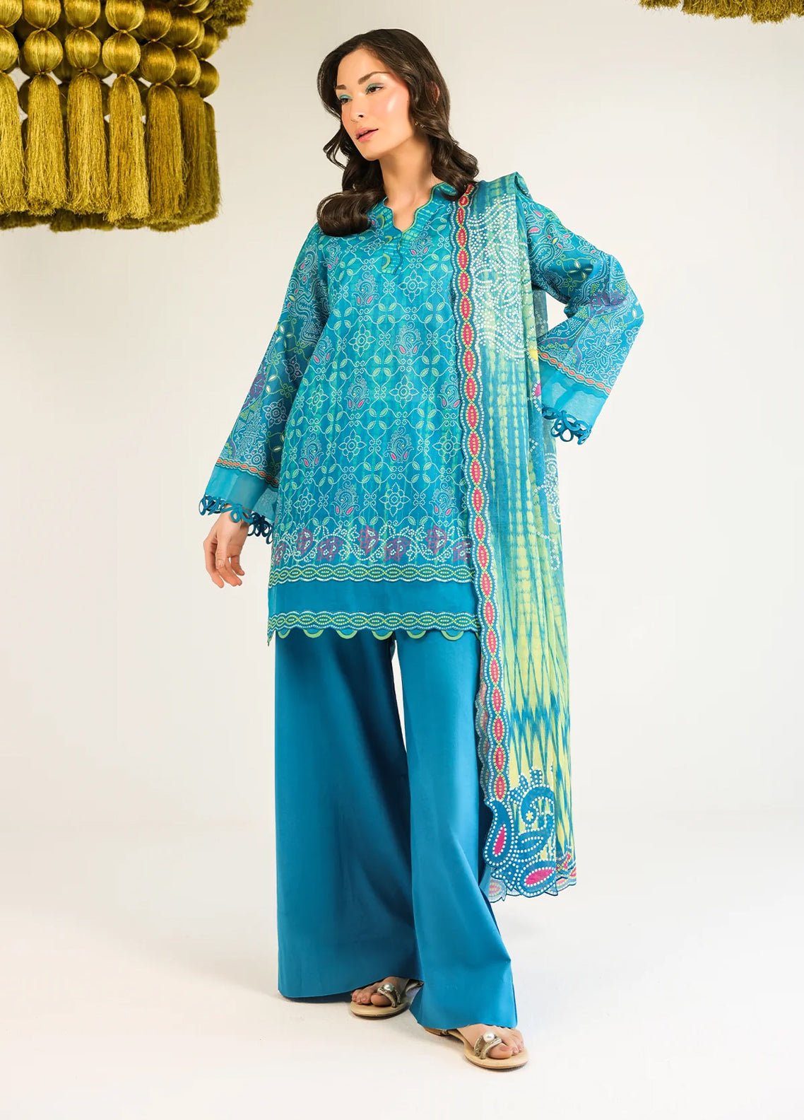 Rhea By Sahar Digital Printed Lawn 3 Piece Unstitched Suit S26RDPL D-14 EMERALD ECHO