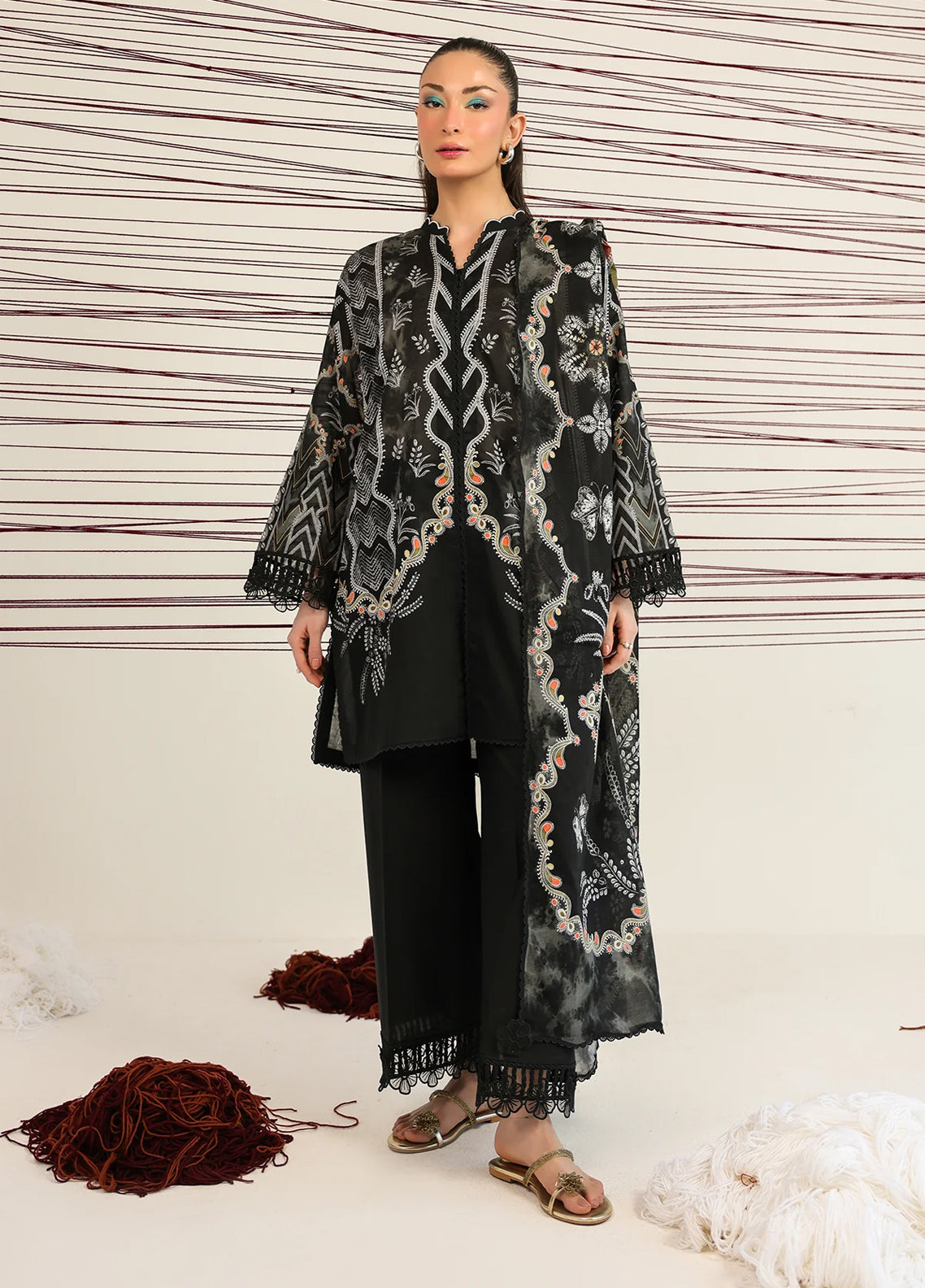 Rhea By Sahar Digital Printed Lawn 3 Piece Unstitched Suit S26RDPL D-17 NOIR HERITAGE